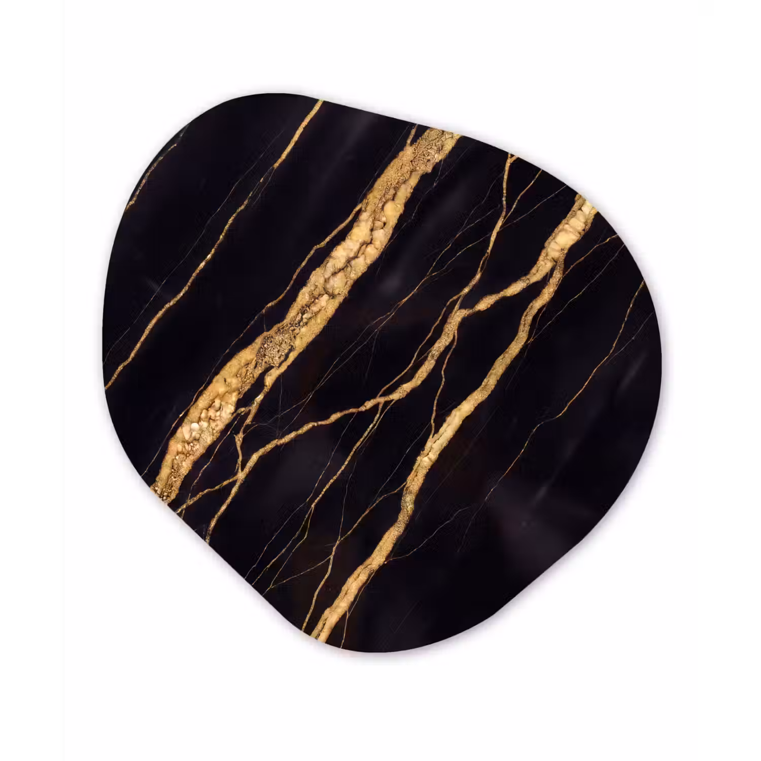 Marmer - Goud - Textuur - Abstract - Zwart Wandcirkel Organisch Forex 3mm klein -3d