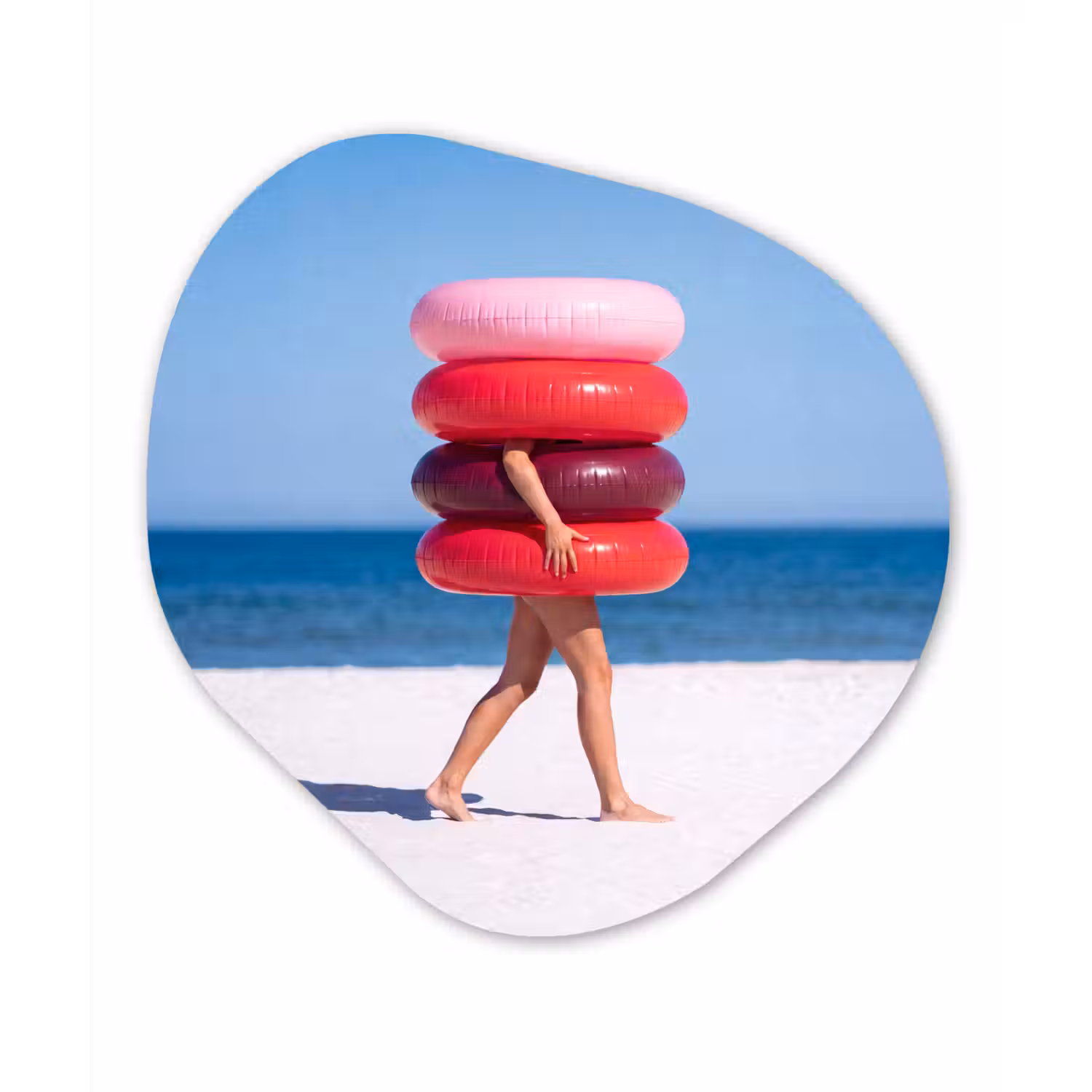 Mensen - Strand - Zomer - Recreatie - Kleurrijk Wandcirkel Organisch Forex 3mm klein -3d
