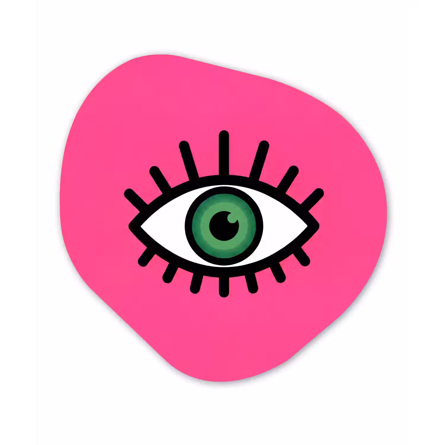 Minimalistisch - Oog - Roze Wandcirkel Organisch Forex 3mm klein -3d