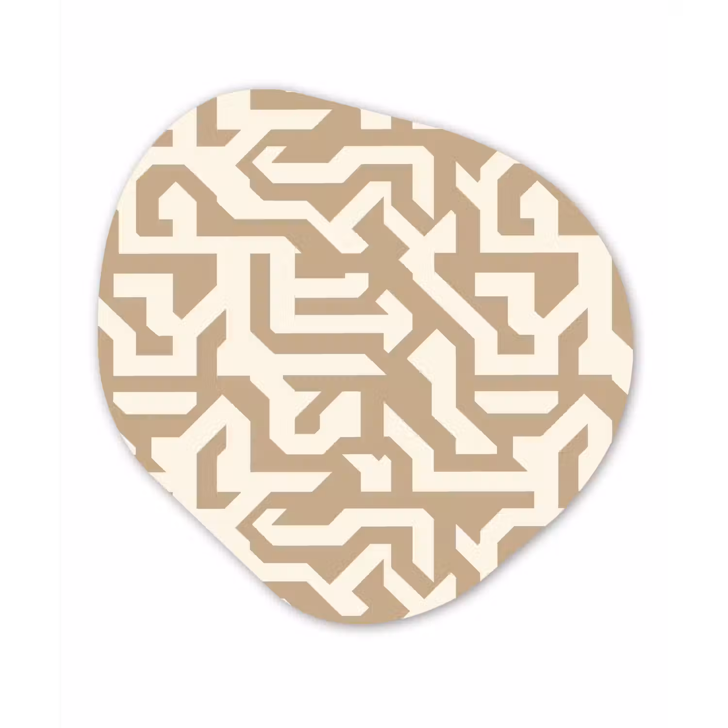 Modern - Abstract - Beige Wandcirkel Organisch Forex 3mm klein 629 -3d