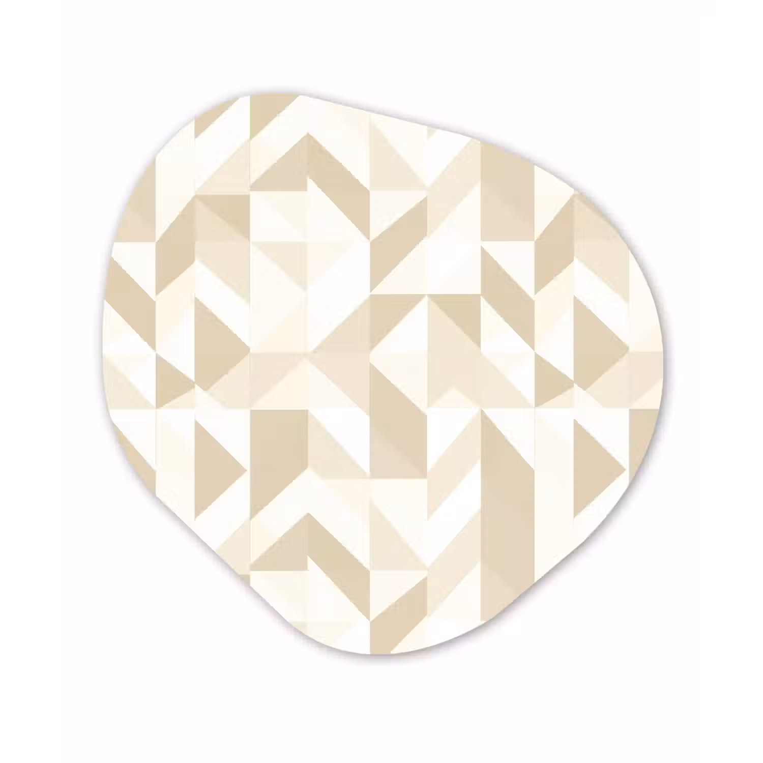 Modern - Abstract - Beige Wandcirkel Organisch Forex 3mm klein 629 -3d