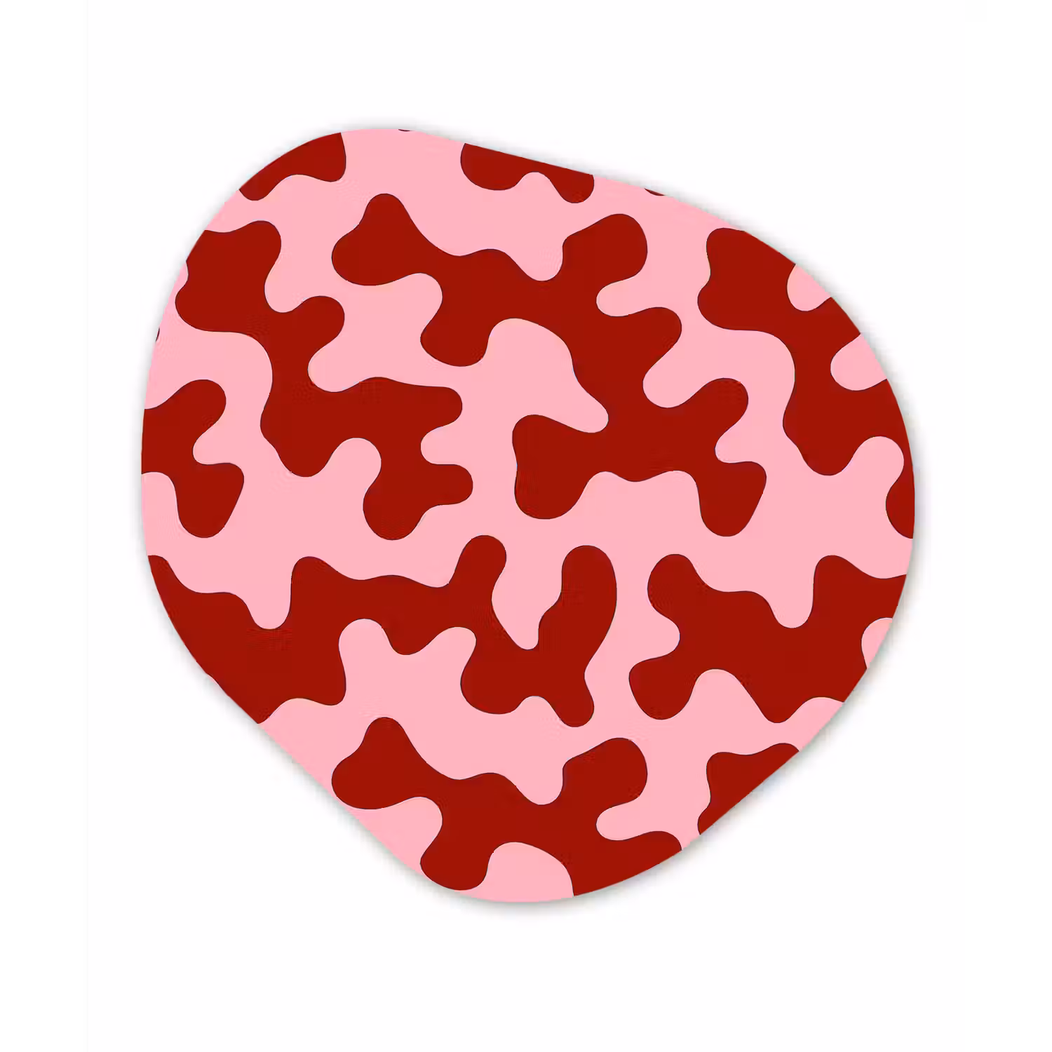Modern - Abstract - Rood Wandcirkel Organisch Forex 3mm klein 629 -3d