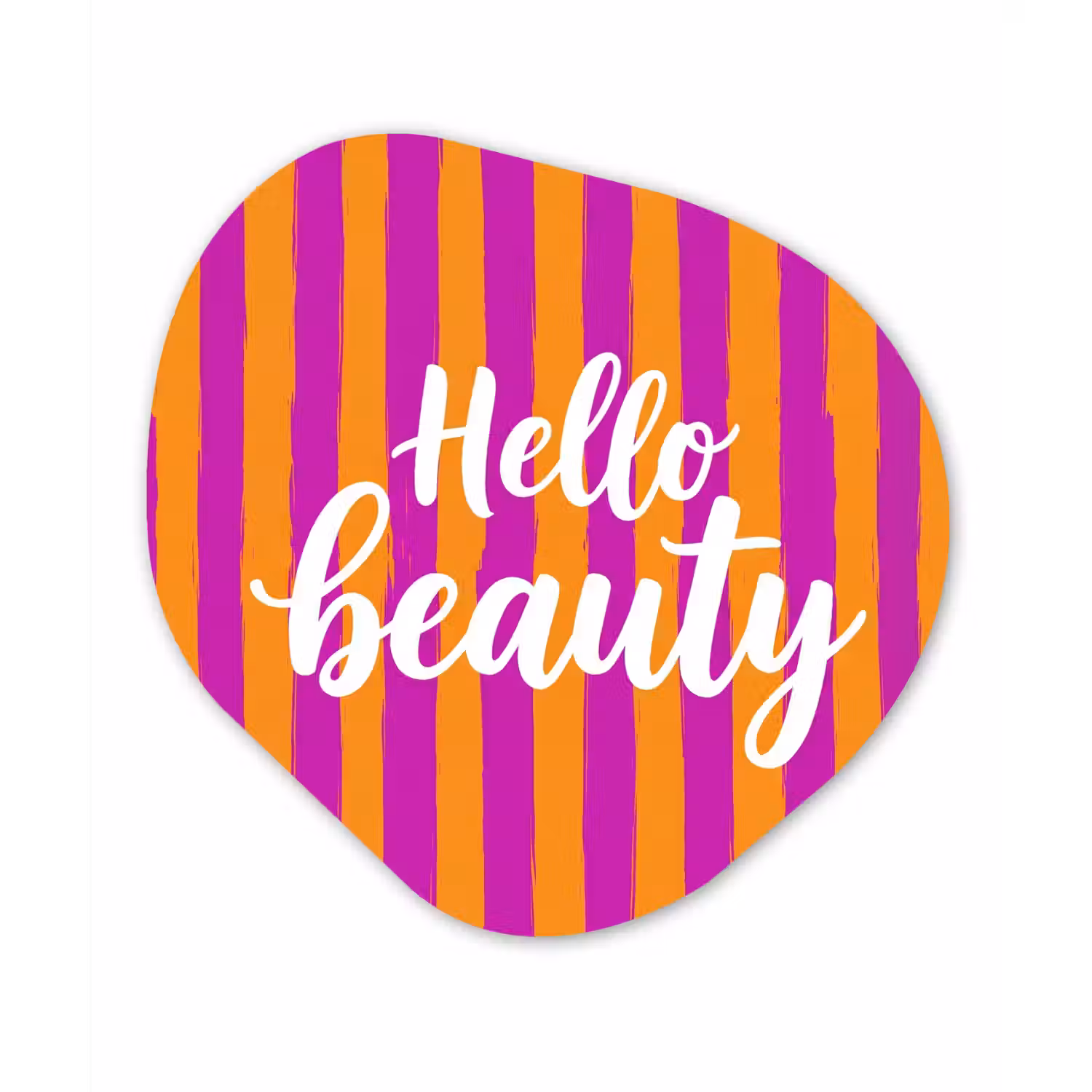 Modern - Hello - Oranje Wandcirkel Organisch Forex 3mm klein -3d