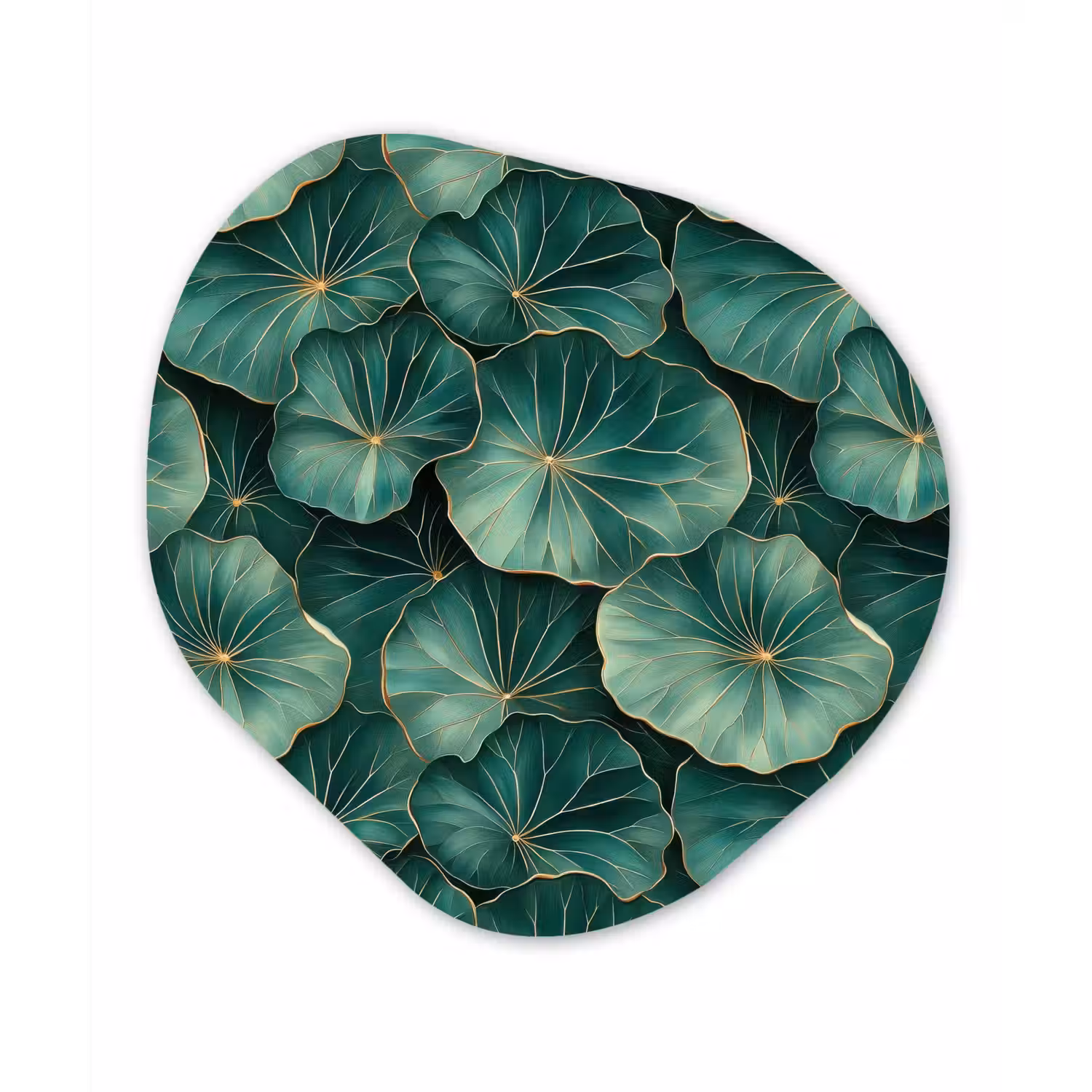 Patroon - Bladeren - Groen Wandcirkel Organisch Forex 3mm klein 629 -3d