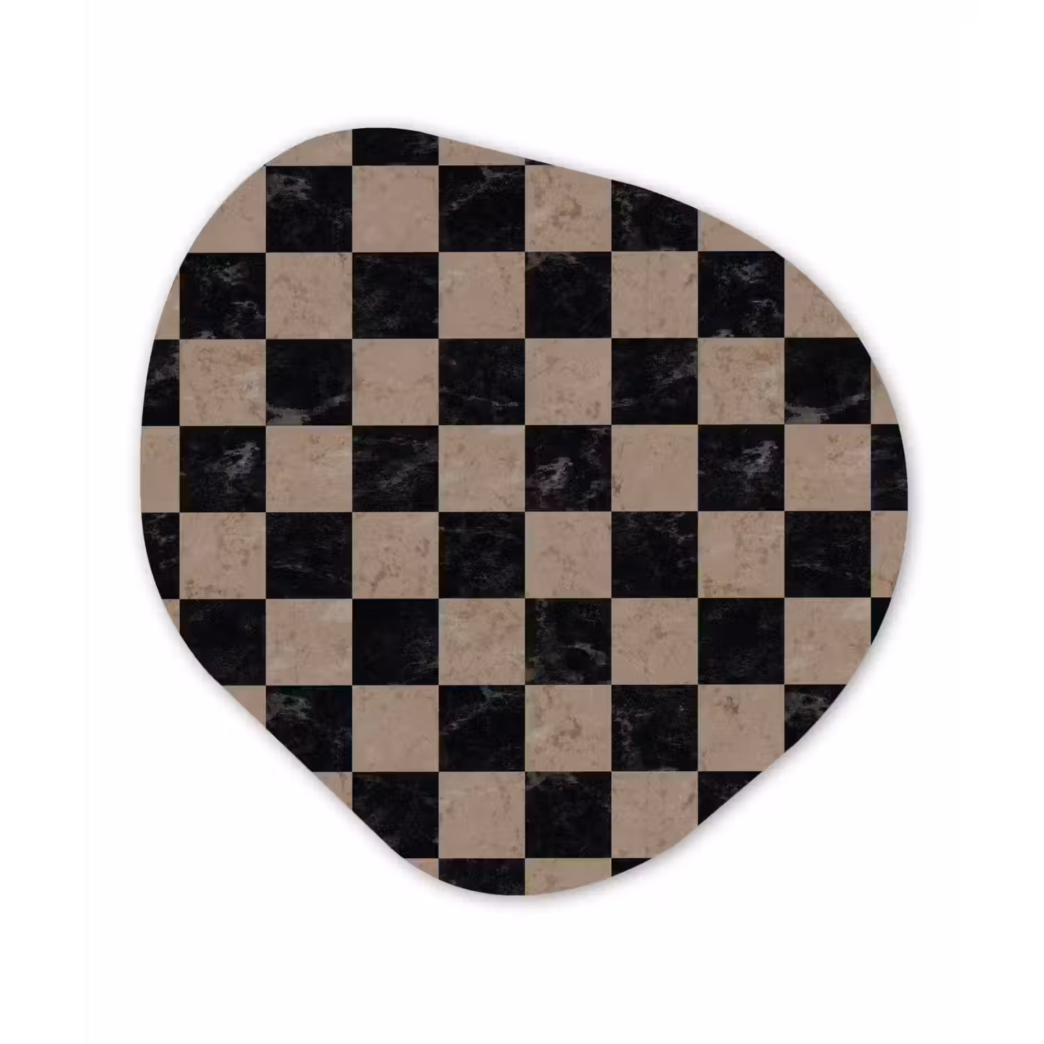 Patroon - Dambord - Marmer Wandcirkel Organisch Forex 3mm klein 629 -3d