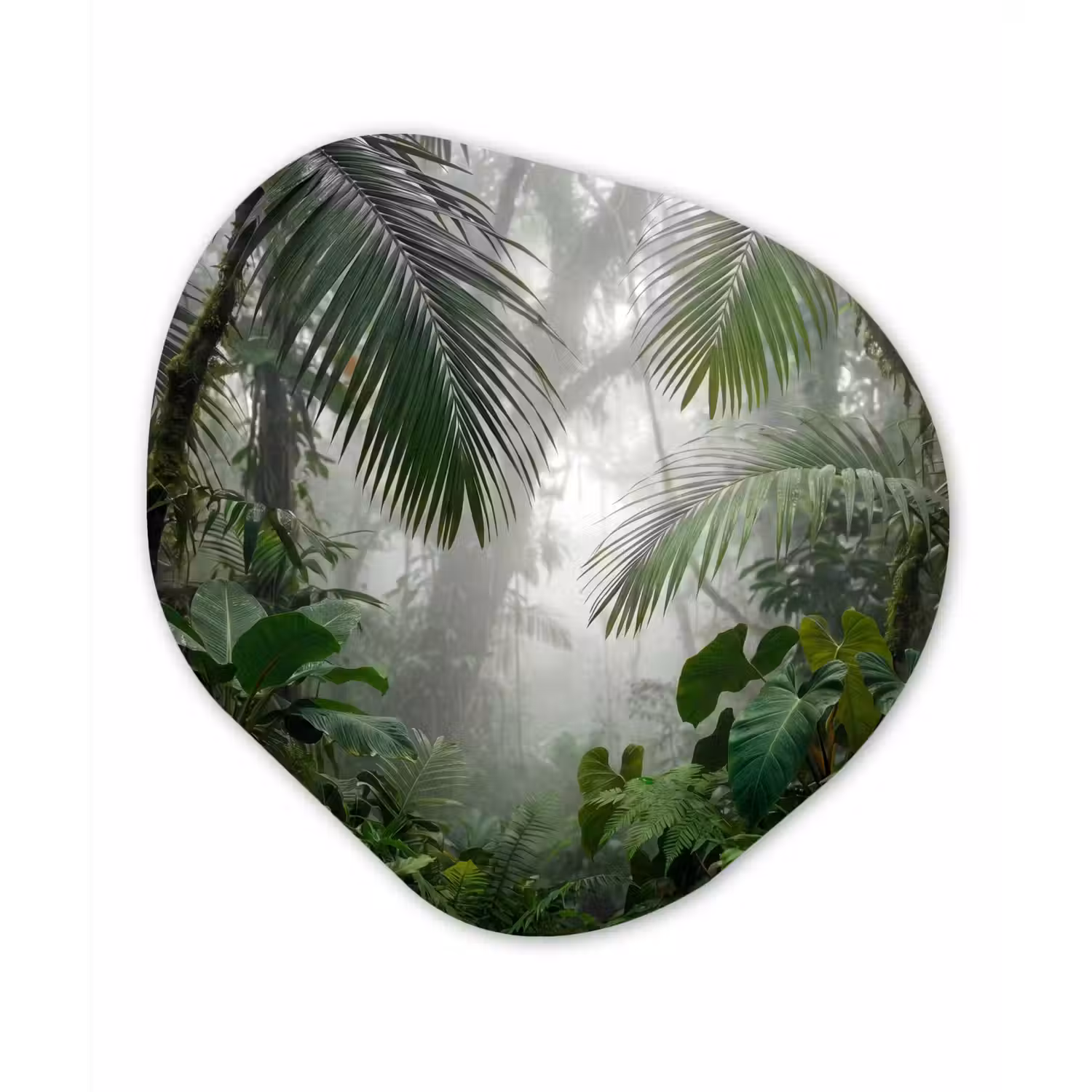 Natuur - Jungle - Mist - Tropisch - Groen Wandcirkel Organisch Forex 3mm klein -3d