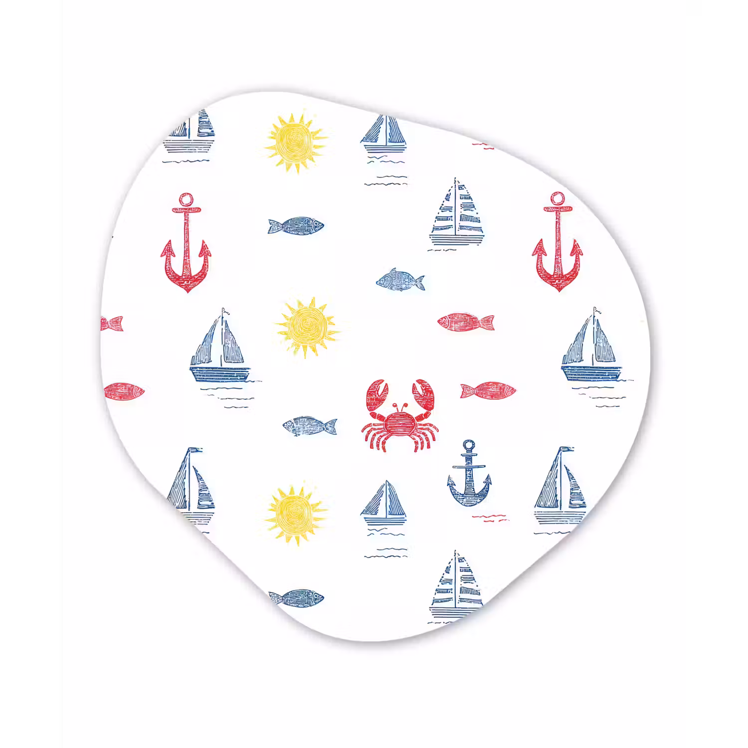 Nautisch - Illustraties - Kleurrijk Wandcirkel Organisch Forex 3mm klein 629 -3d