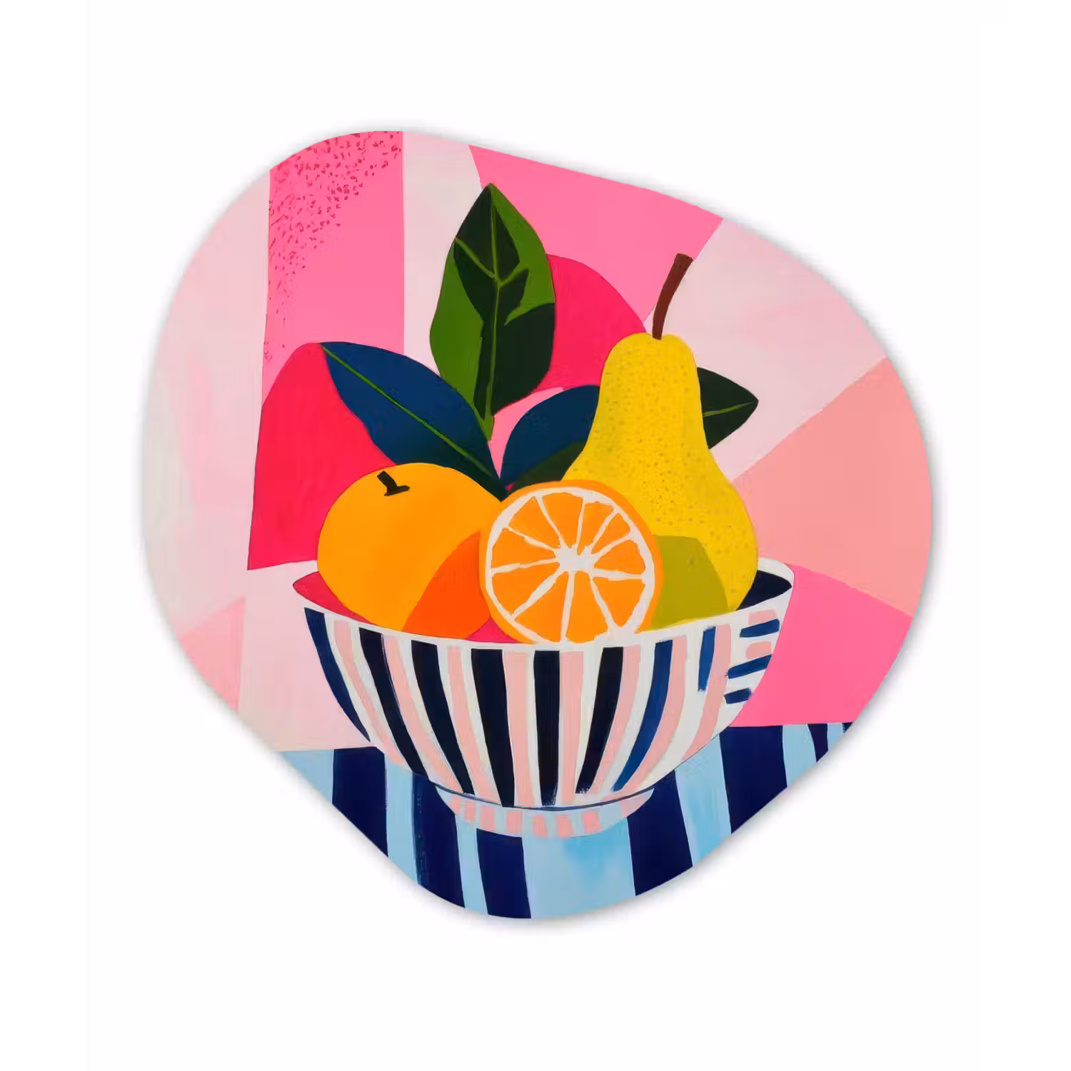 Fruit - Abstracte achtergrond - Roze Wandcirkel Organisch Forex 3mm klein -3d