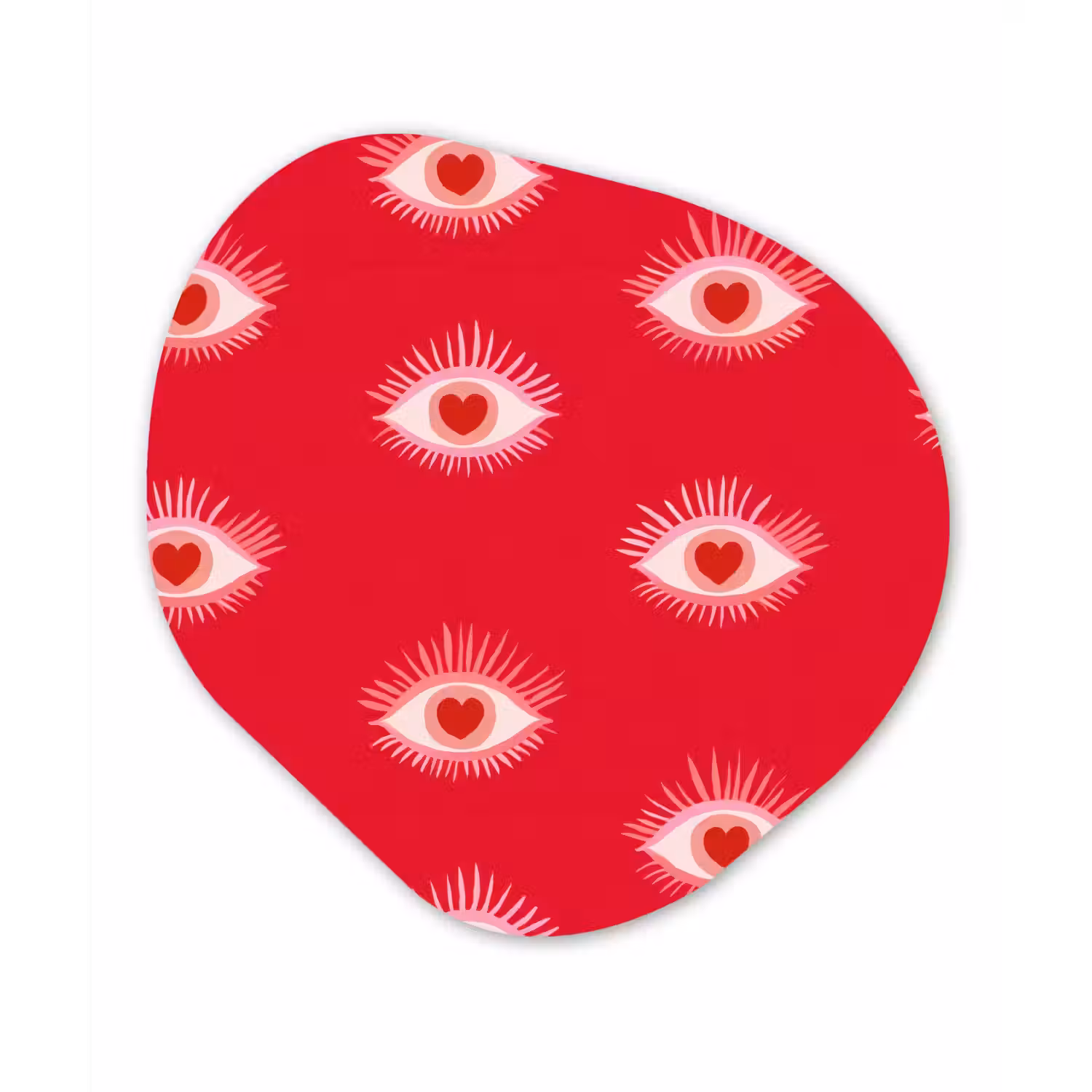 Ogen - Hart - Abstract - Rood - Roze Wandcirkel Organisch Forex 3mm klein 629 -3d
