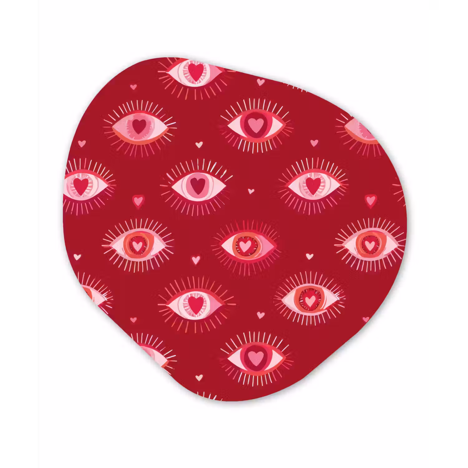 Ogen - Patroon - Roze - Donkerrood Wandcirkel Organisch Forex 3mm klein 629 -3d