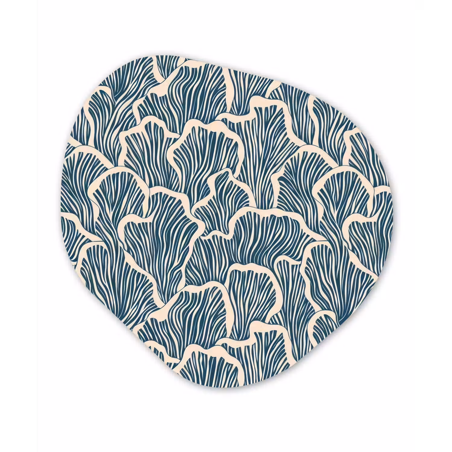 Organisch - Blauw - Crème - Schelpen Wandcirkel Organisch Forex 3mm klein 629 -3d
