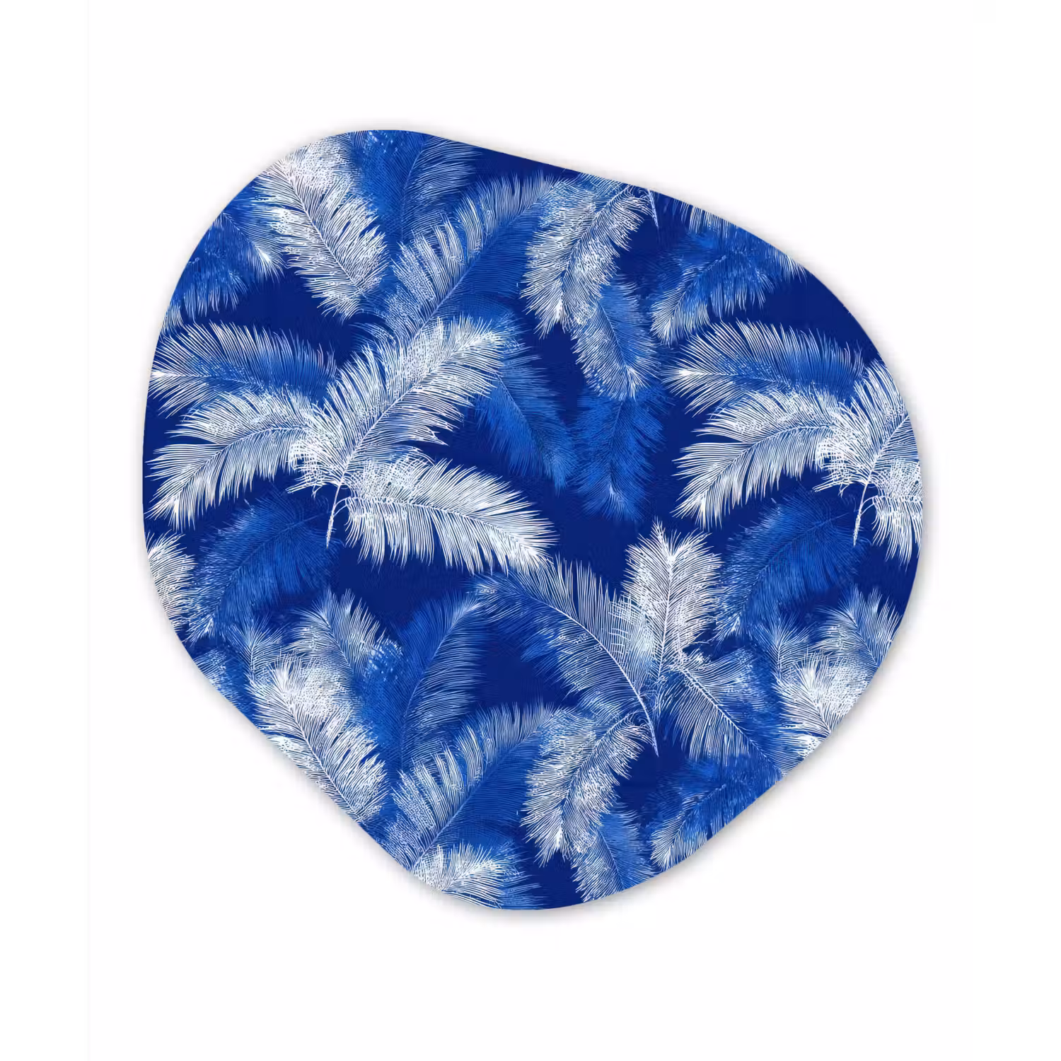 Palmblad - Patroon - Blauw Wandcirkel Organisch Forex 3mm klein 629 -3d