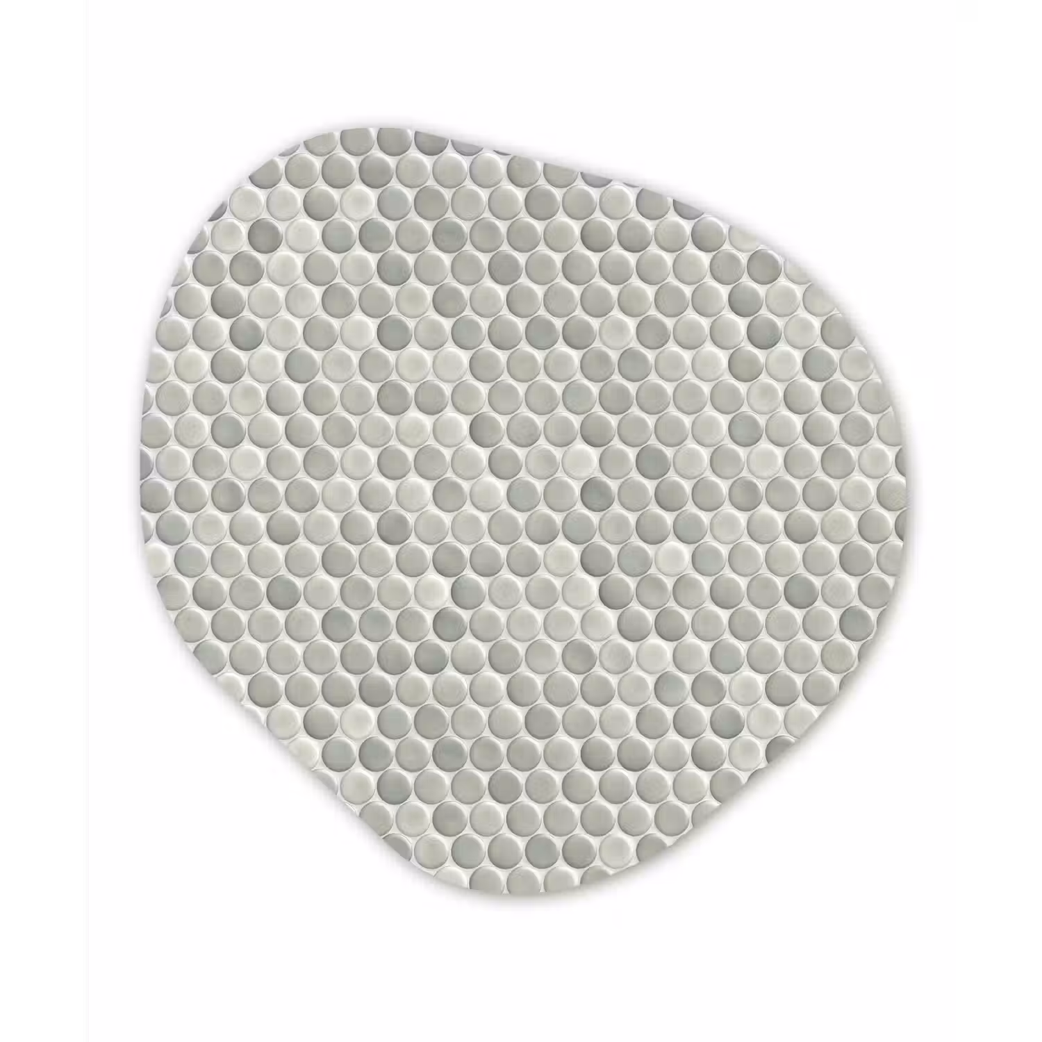 Penny - Mozaïek - Lichtgrijs Wandcirkel Organisch Forex 3mm klein 629 -3d
