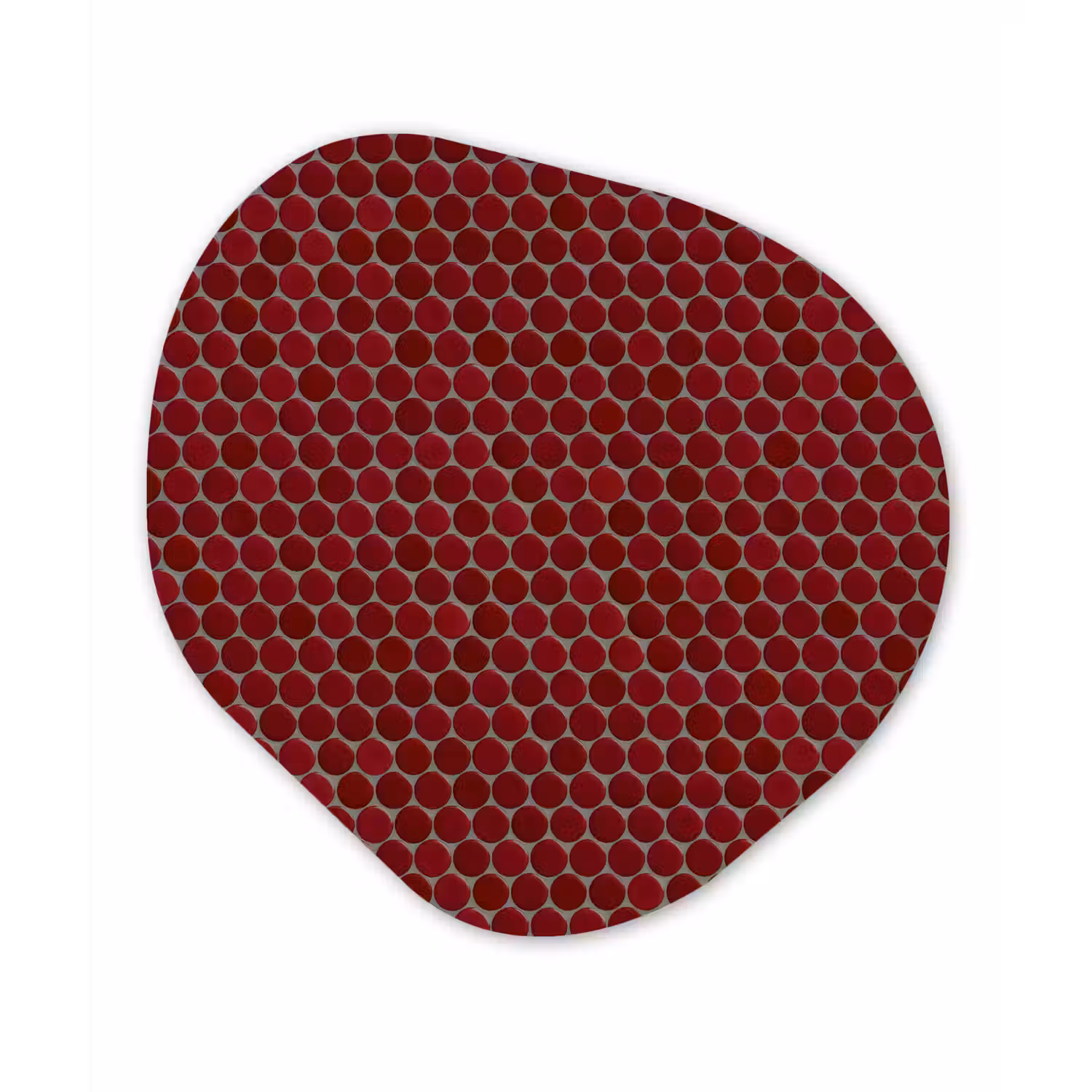 Penny - Mozaïek - Rond - Rood Wandcirkel Organisch Forex 3mm klein 629 -3d