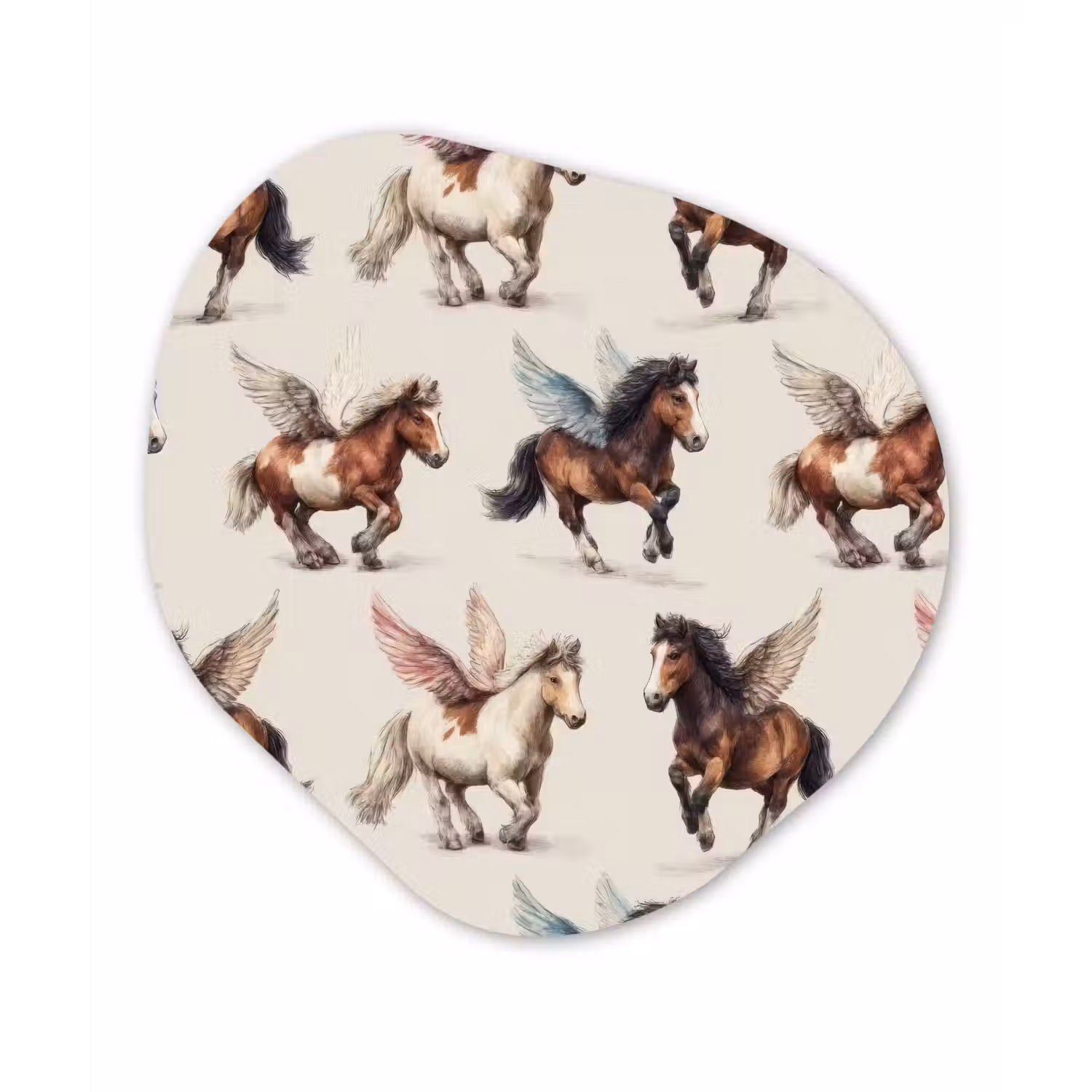 Paarden - Vleugels - Kleurrijk Wandcirkel Organisch Forex 3mm klein 629 -3d