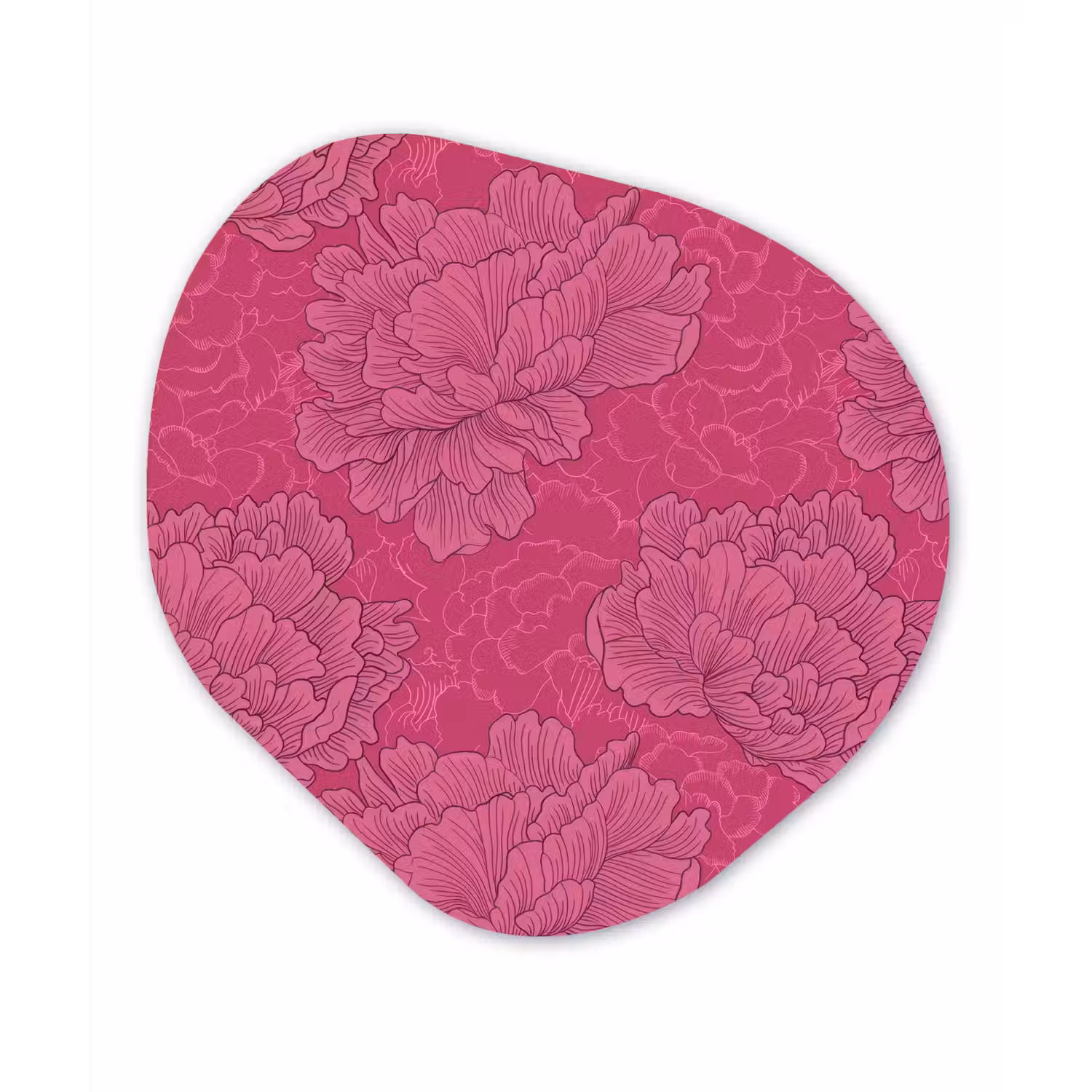 Pioenrozen - Energiek - Roze Wandcirkel Organisch Forex 3mm klein 629 -3d