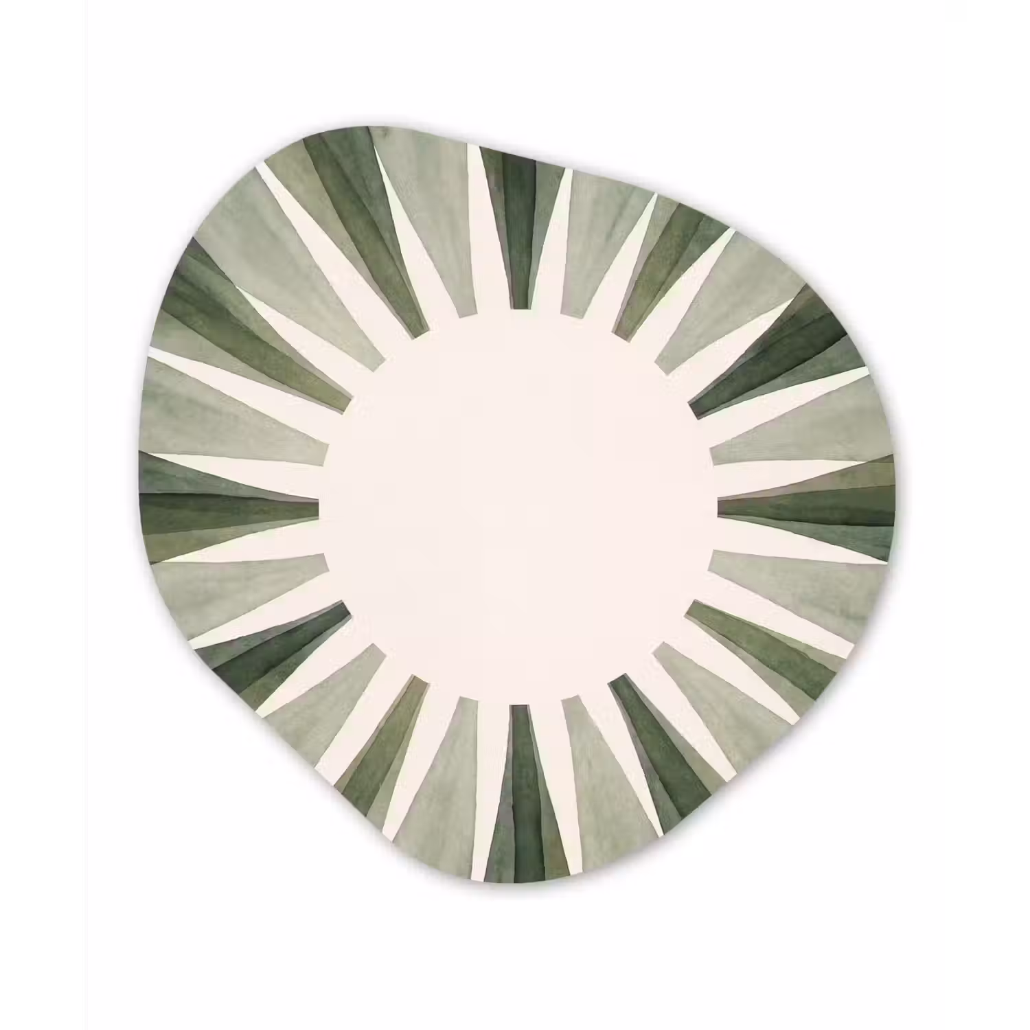 Planten - Abstract - Waterverf - Groen - Natuur Wandcirkel Organisch Forex 3mm klein -3d