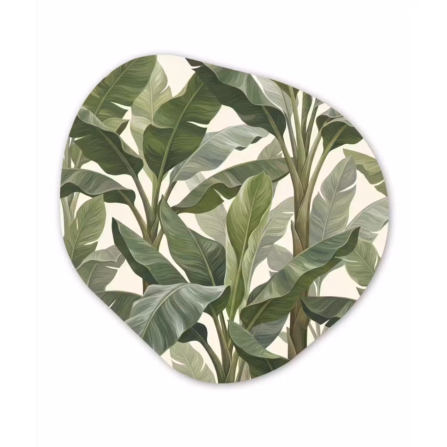 Planten - Bladeren - Tropisch - Groen Wandcirkel Organisch Forex 3mm klein -3d