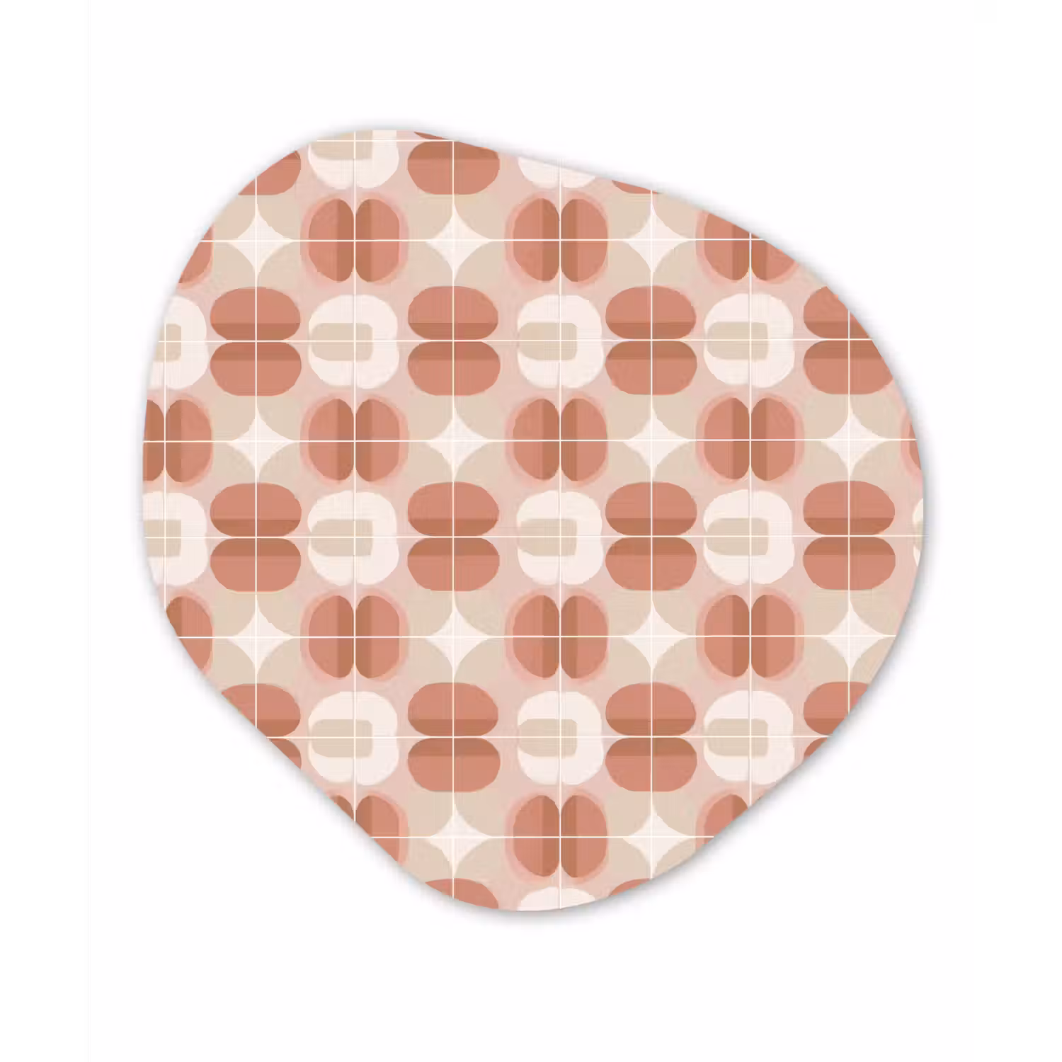 Retro - Klassiek - Roze Wandcirkel Organisch Forex 3mm klein 629 -3d