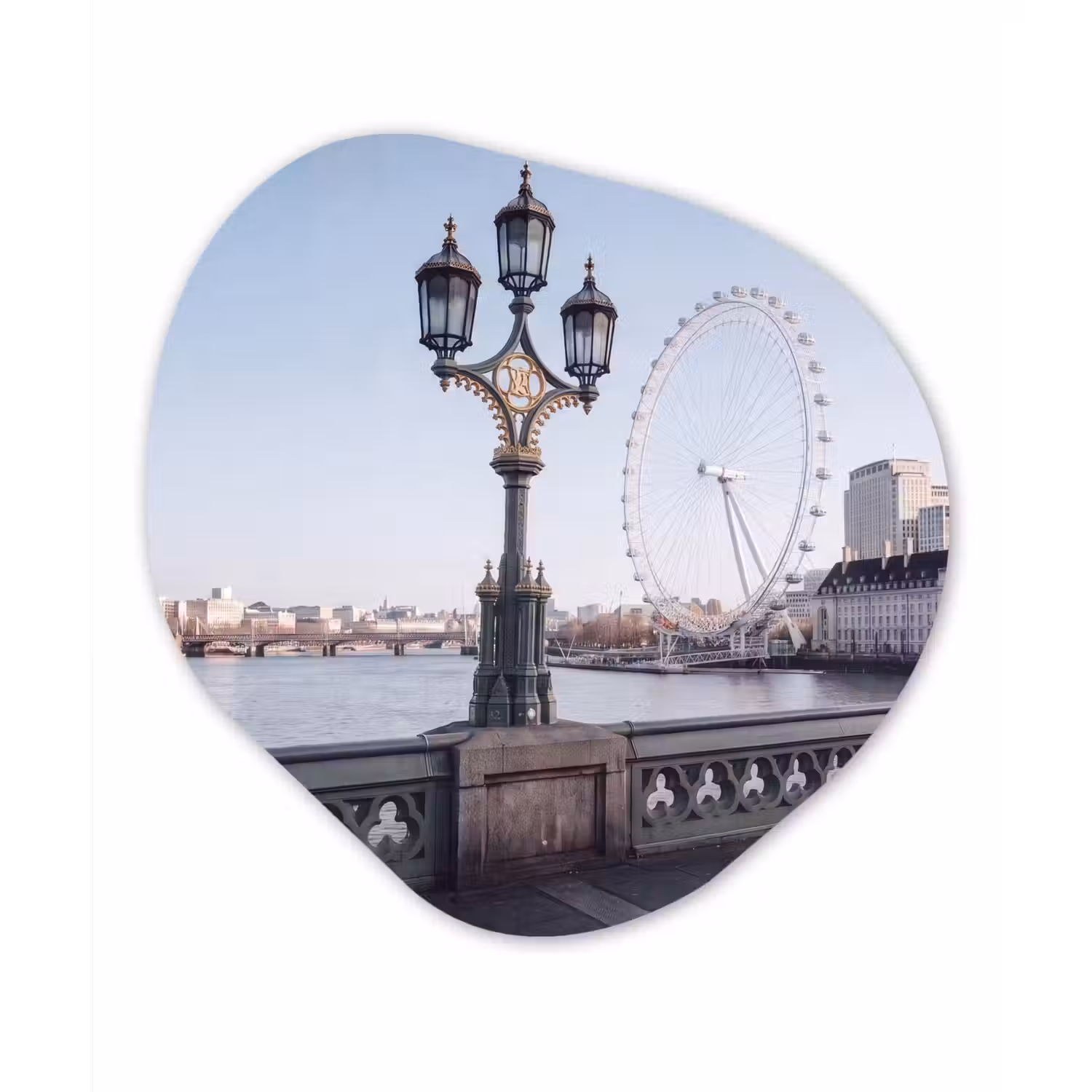 Reuzenrad - Londen - Stad - Architectuur - Brug Wandcirkel Organisch Forex 3mm klein -3d