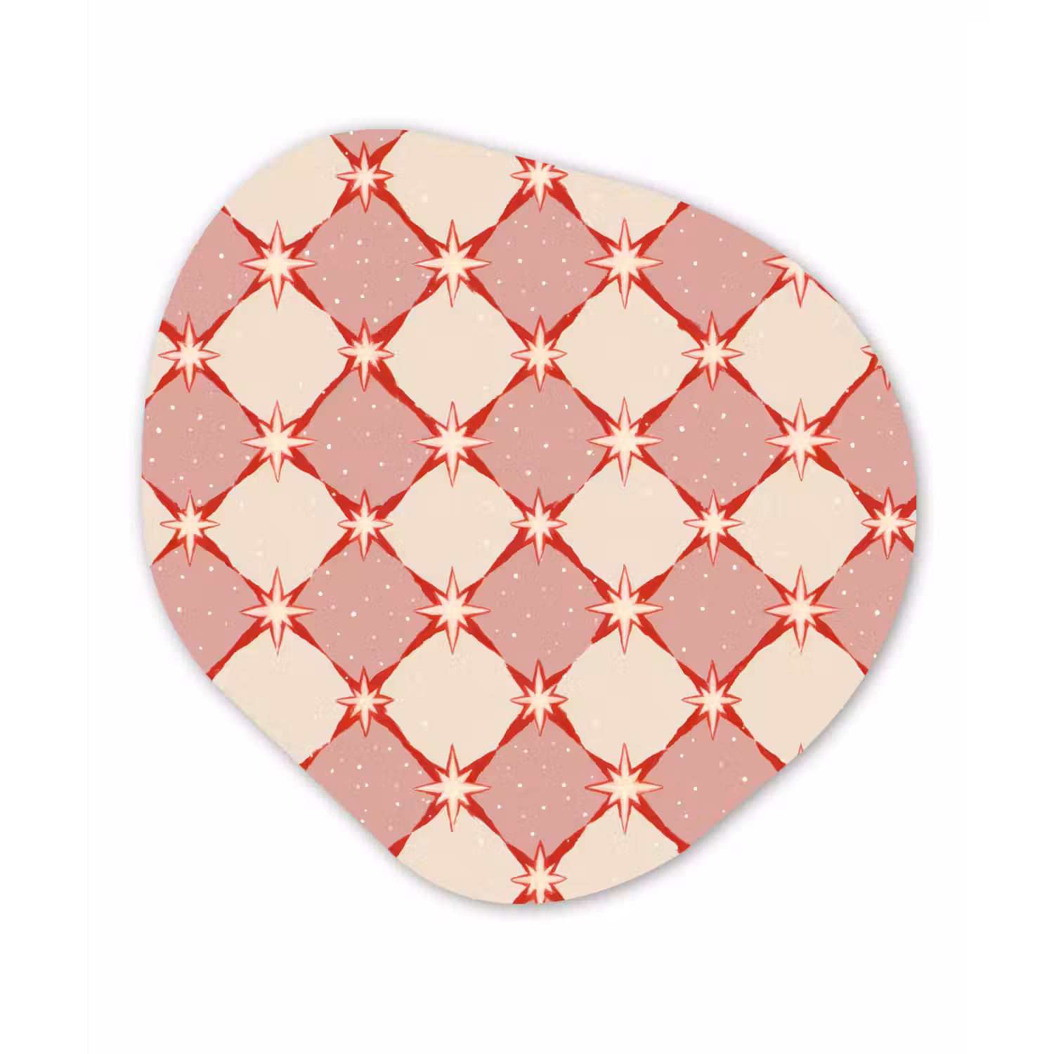 Ruiten - Sterren - Vintage - Oudroze - Rood Wandcirkel Organisch Forex 3mm klein 629 -3d