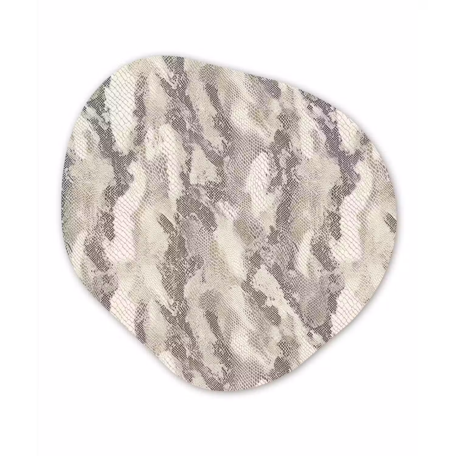 Slang - Patroon - Taupe Wandcirkel Organisch Forex 3mm klein 629 -3d