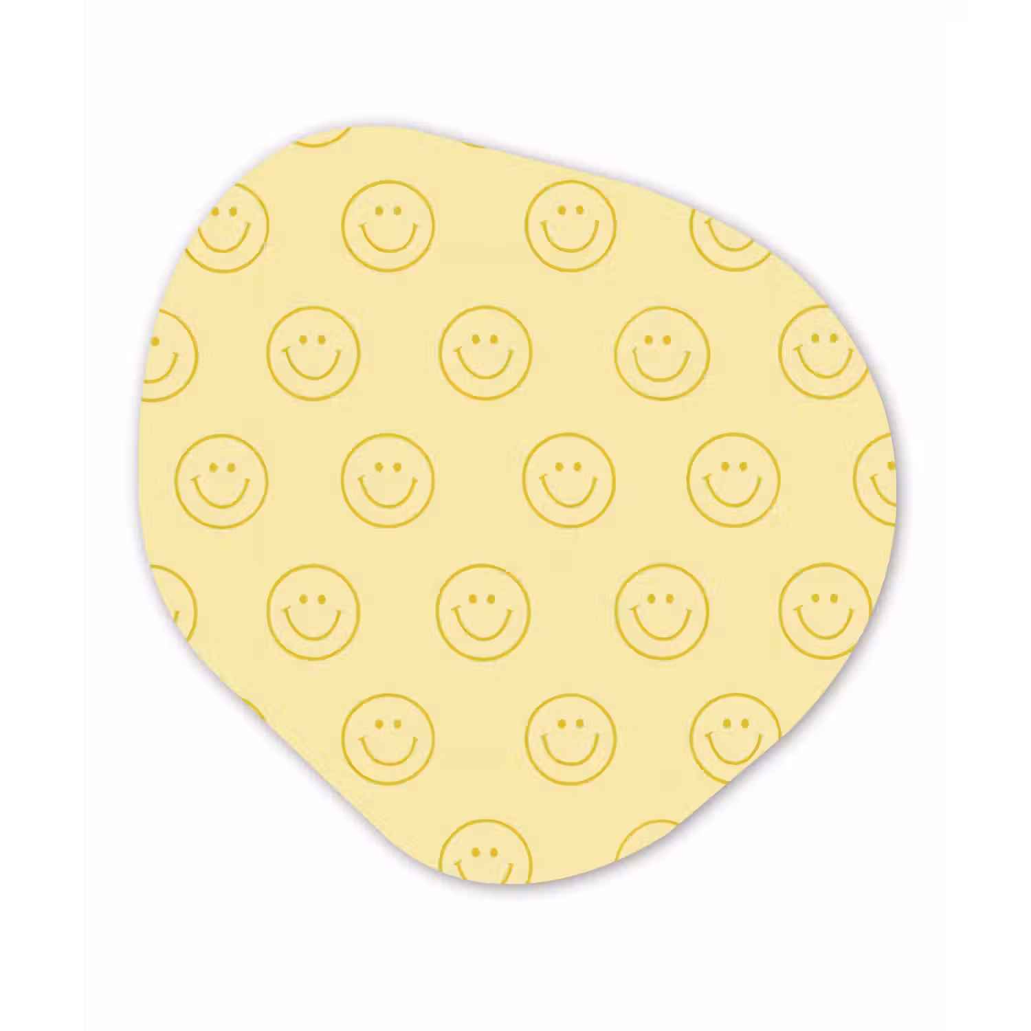Smileys - Patroon - Retro - Zachtgeel Wandcirkel Organisch Forex 3mm klein 629 -3d