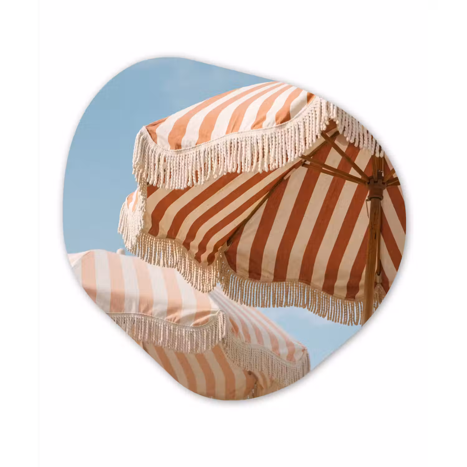 Parasol - Lucht - Rood Wandcirkel Organisch Forex 3mm klein -3d