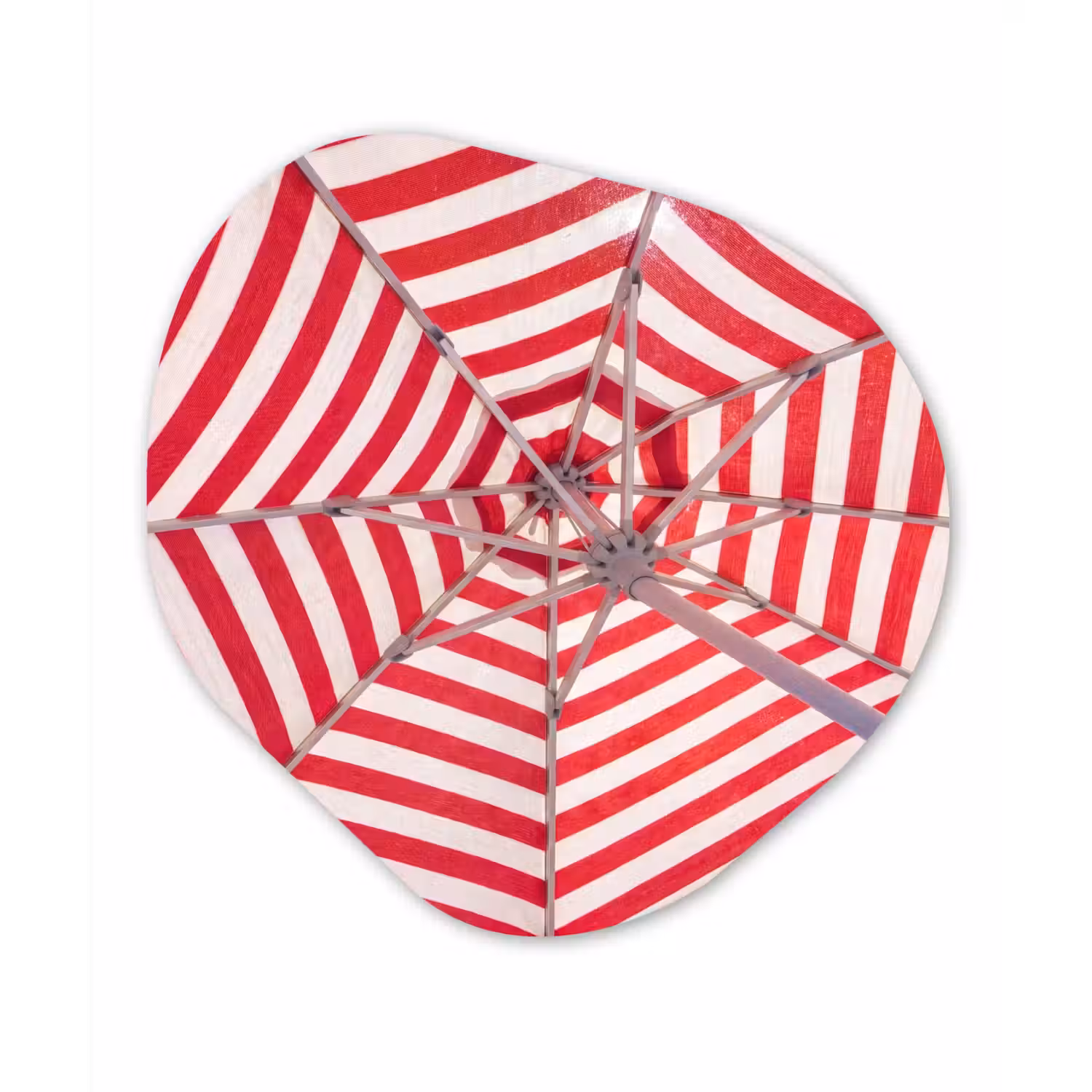 Parasol - Strepen - Zomer - Rood - Blauw Wandcirkel Organisch Forex 3mm klein -3d