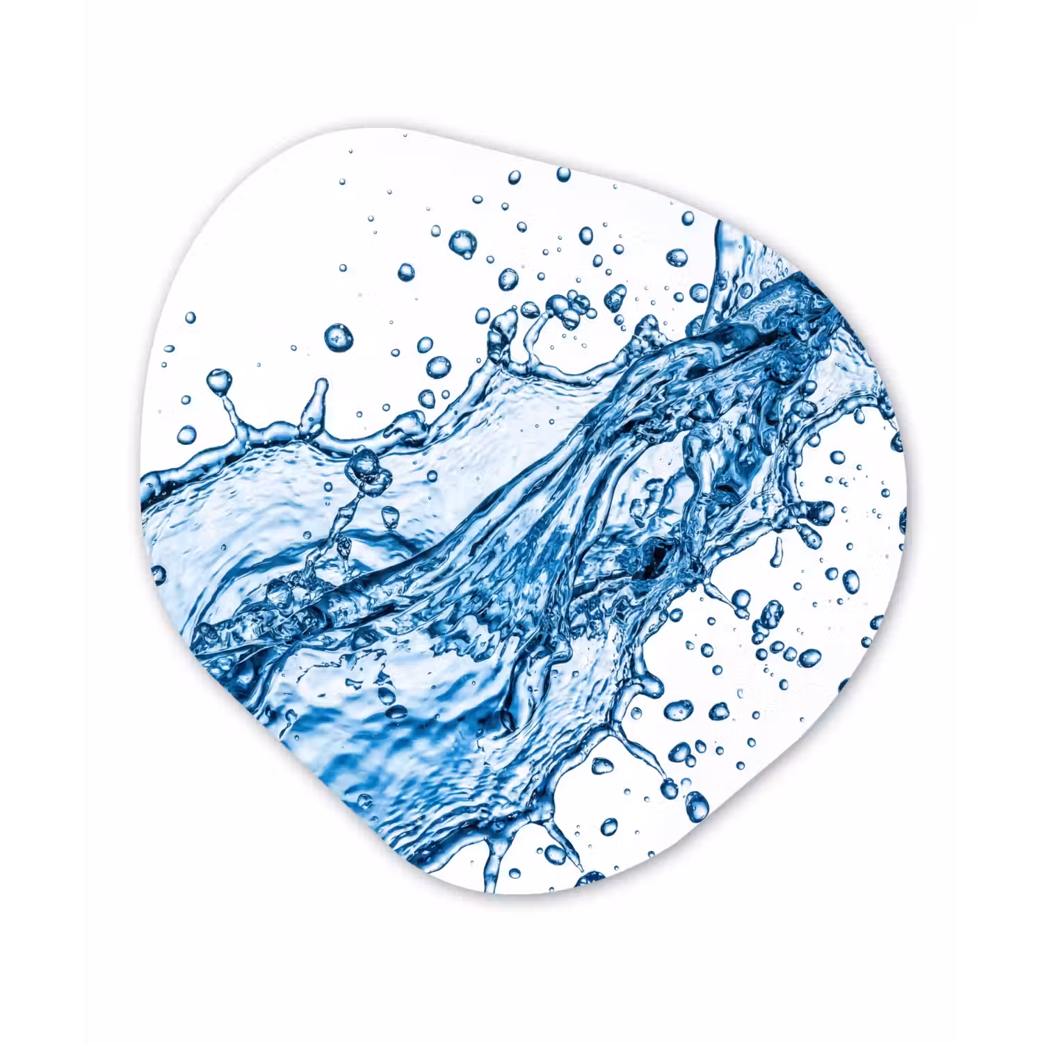 Spash - Water - Blauw Wandcirkel Organisch Forex 3mm klein -3d