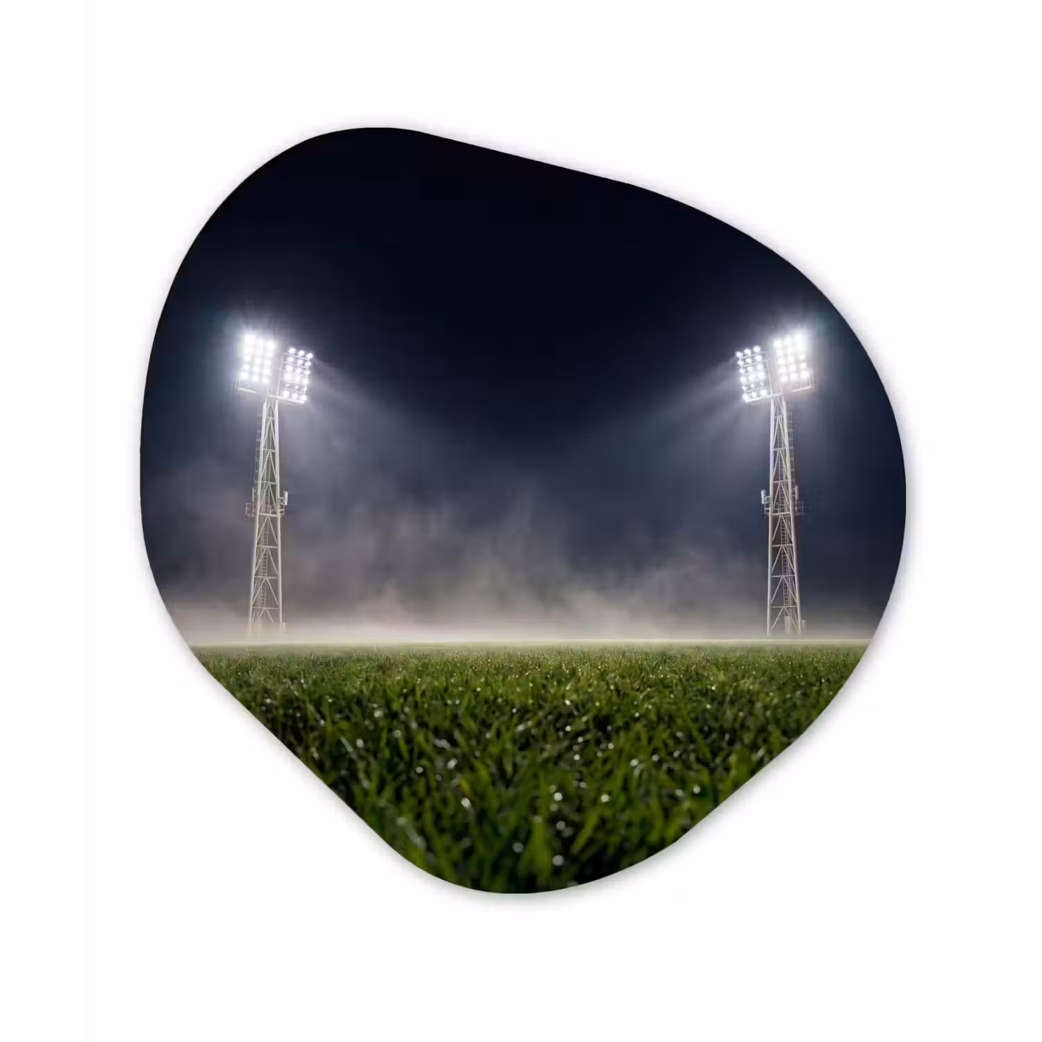 Stadion - Lichtmast - Sport - Nacht Wandcirkel Organisch Forex 3mm klein -3d