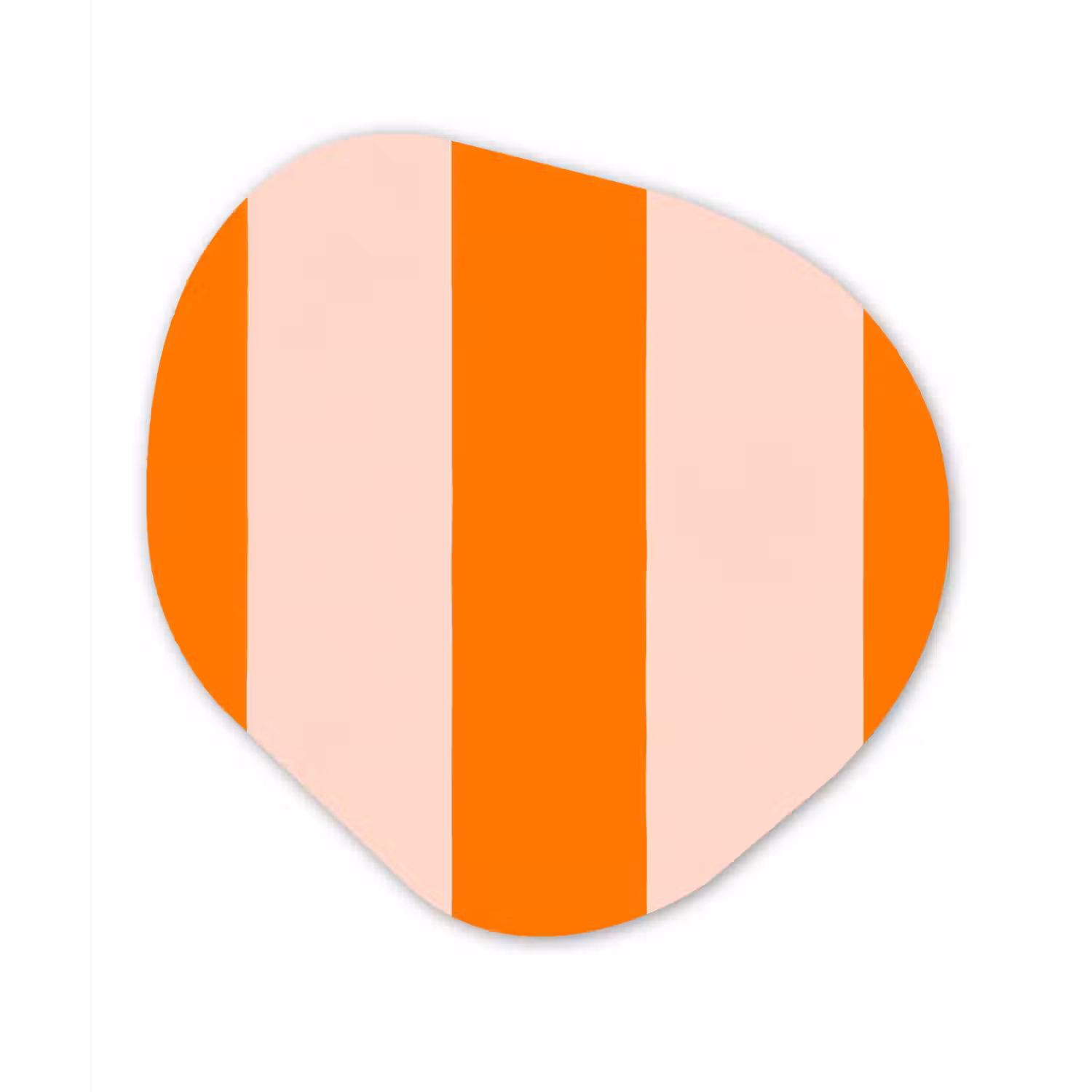 Strepen - Modern - Oranje Wandcirkel Organisch Forex 3mm klein 629 -3d