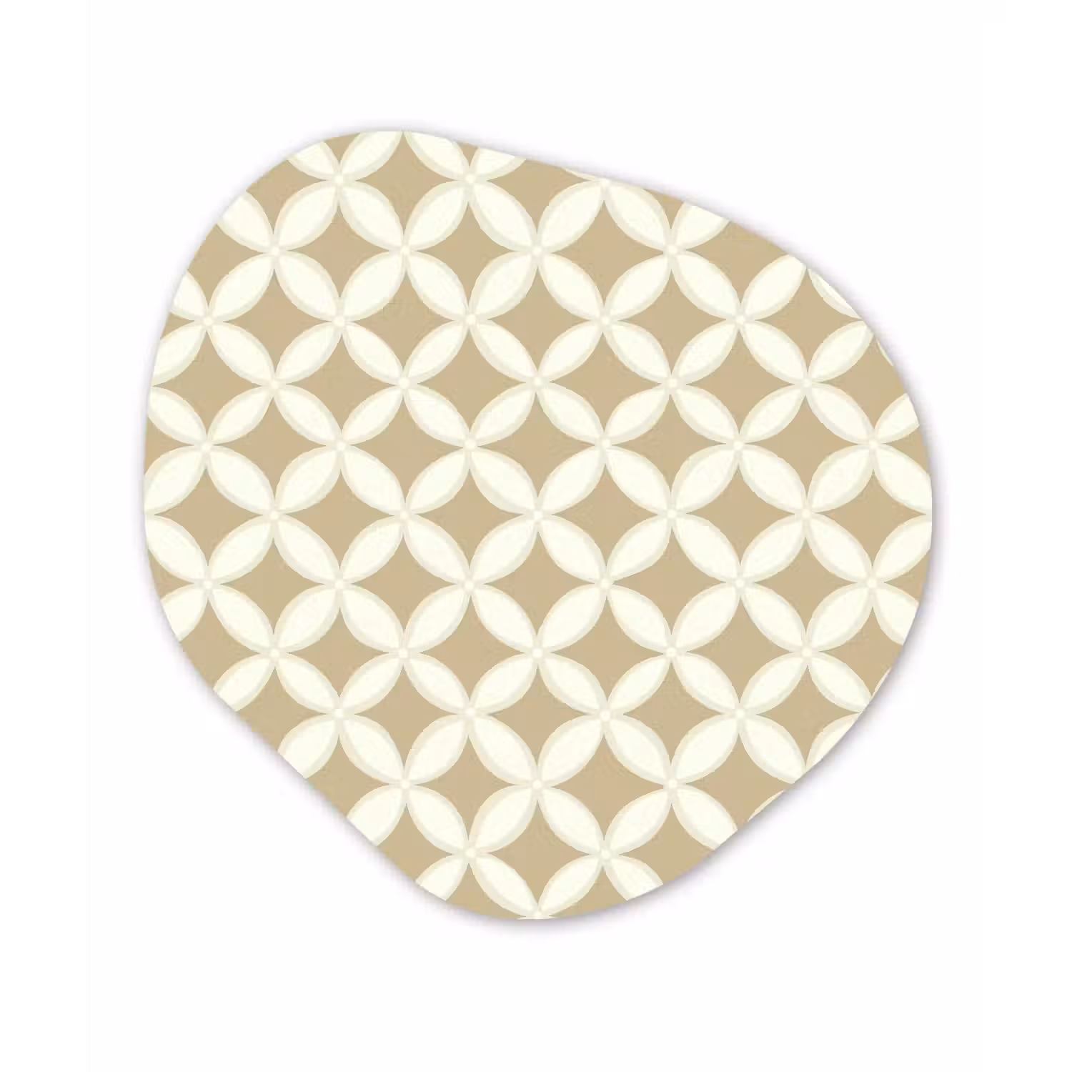 Symmetrisch - Motief - Beige Wandcirkel Organisch Forex 3mm klein 629 -3d