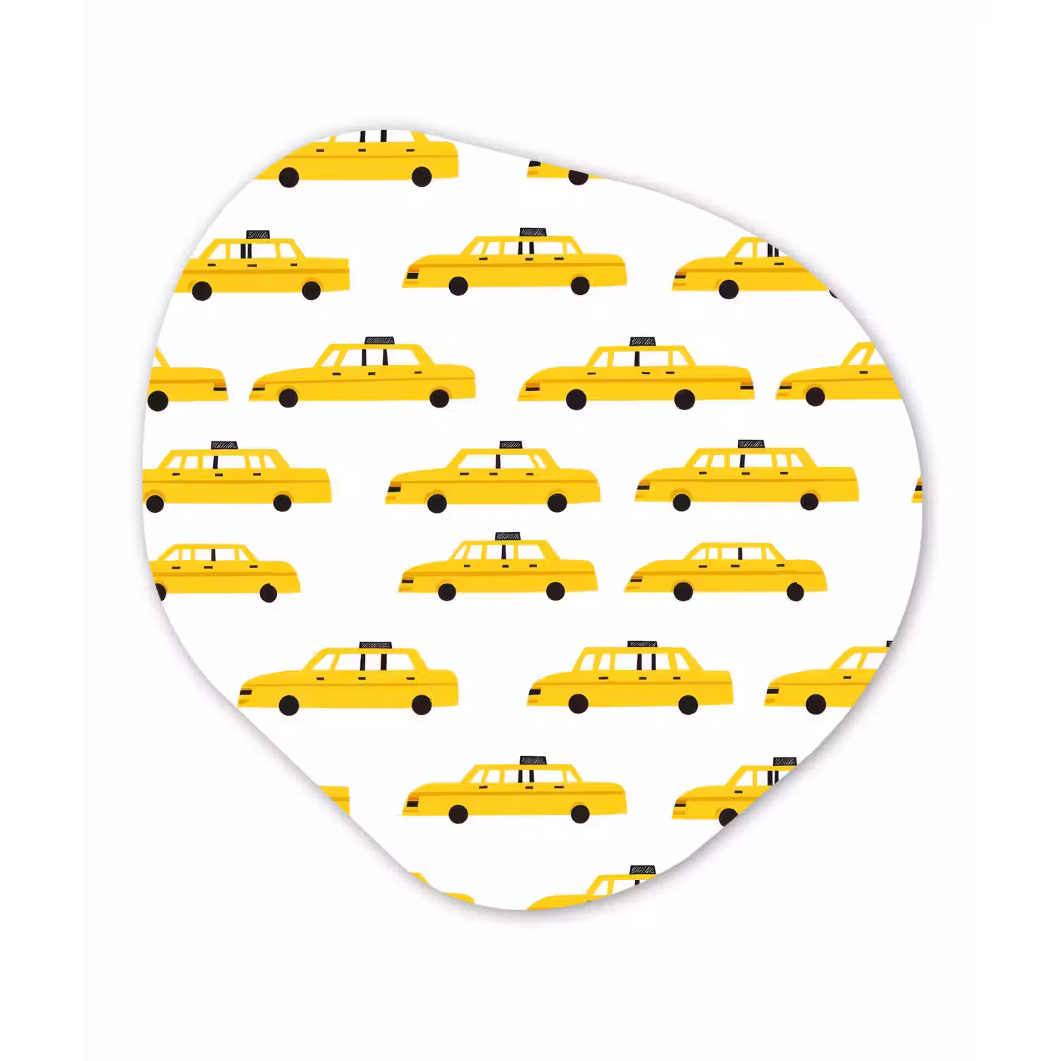 Taxi - Iconisch - Geel Wandcirkel Organisch Forex 3mm klein 629 -3d