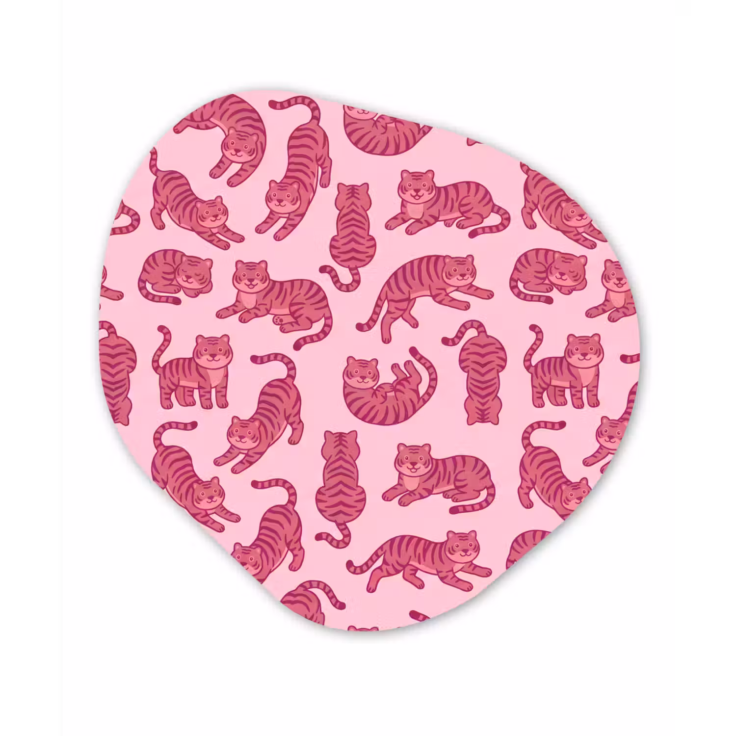Dieren - Patroon - Roze - Speels - Cartoon Wandcirkel Organisch Forex 3mm klein -3d