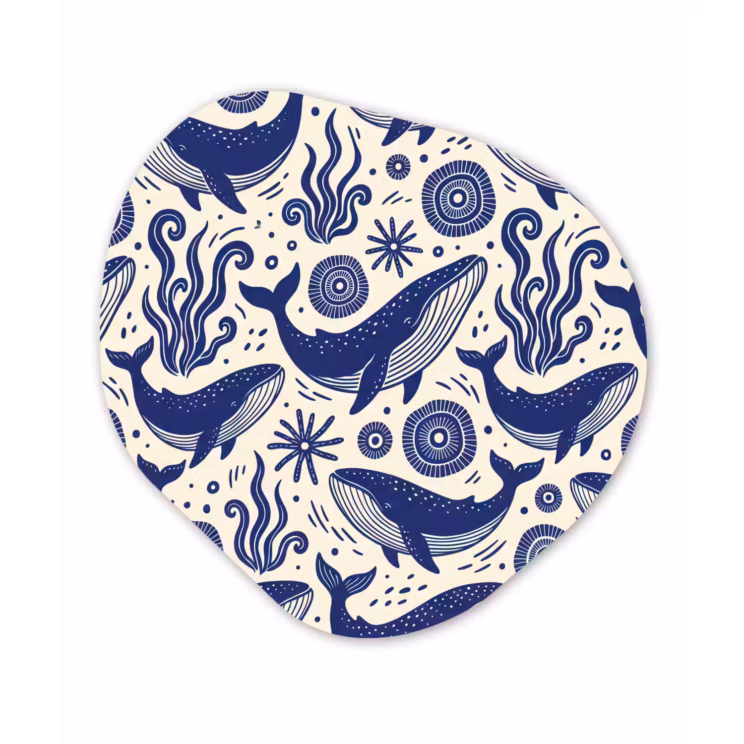 Walvis - Onderwater - Dieren - Abstract - Blauw Wandcirkel Organisch Forex 3mm klein -3d