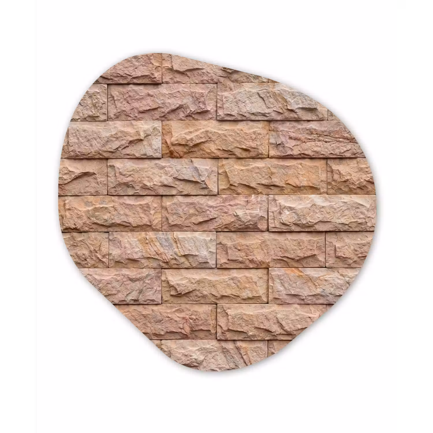 Muur - Steen - Ruw - Textuur - Beige Wandcirkel Organisch Forex 3mm klein -3d