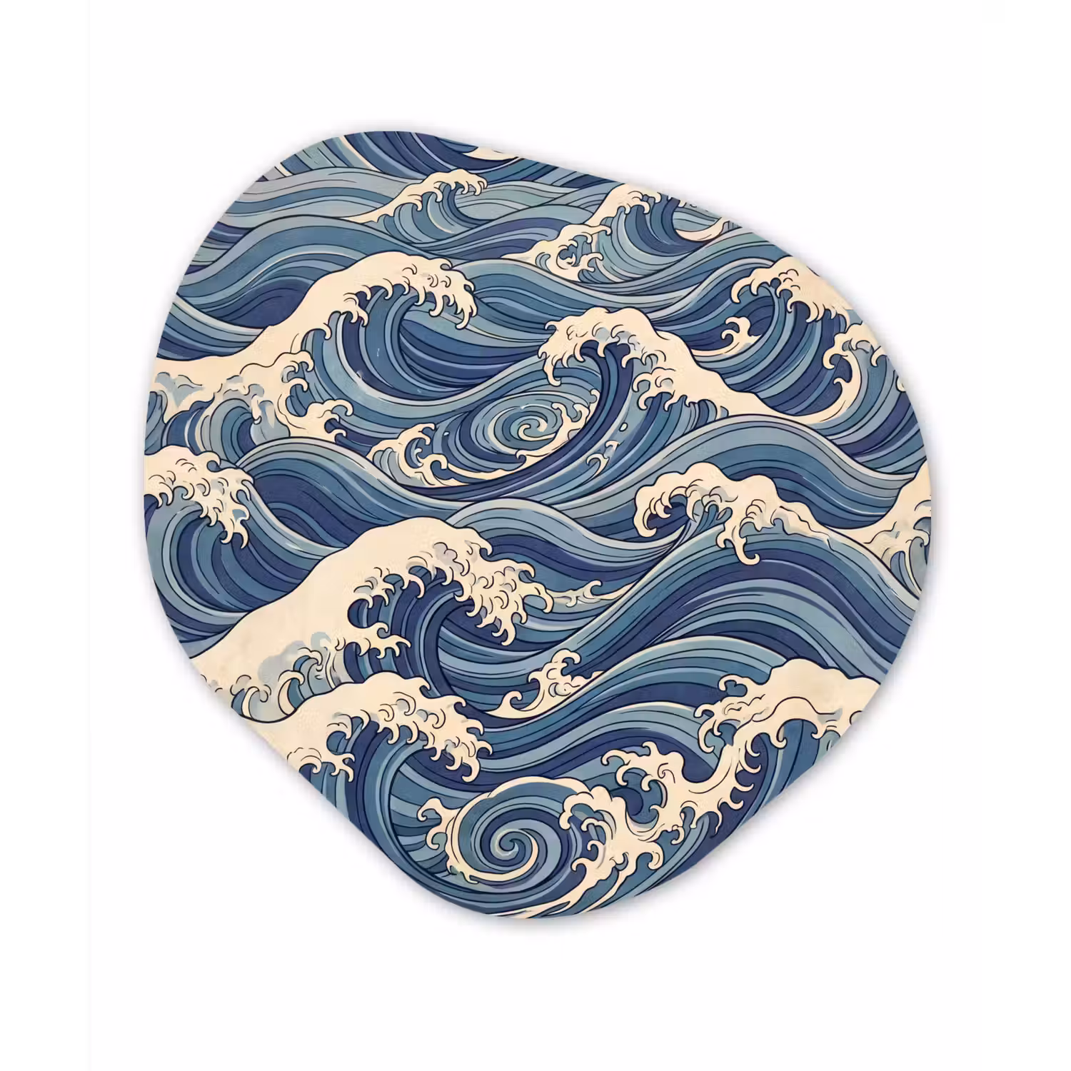 Golven - Zee - Natuur - Abstract - Blauw Wandcirkel Organisch Forex 3mm klein -3d