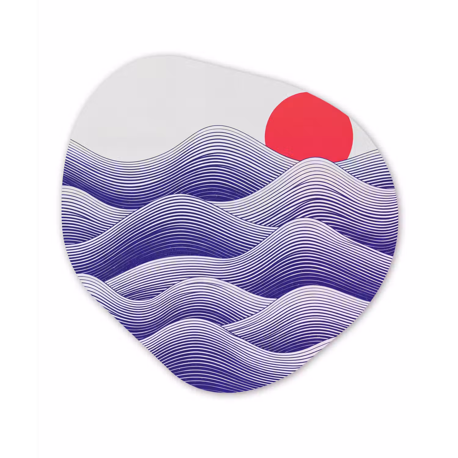 Golven - Zon - Natuur - Abstract - Rood Wandcirkel Organisch Forex 3mm klein -3d