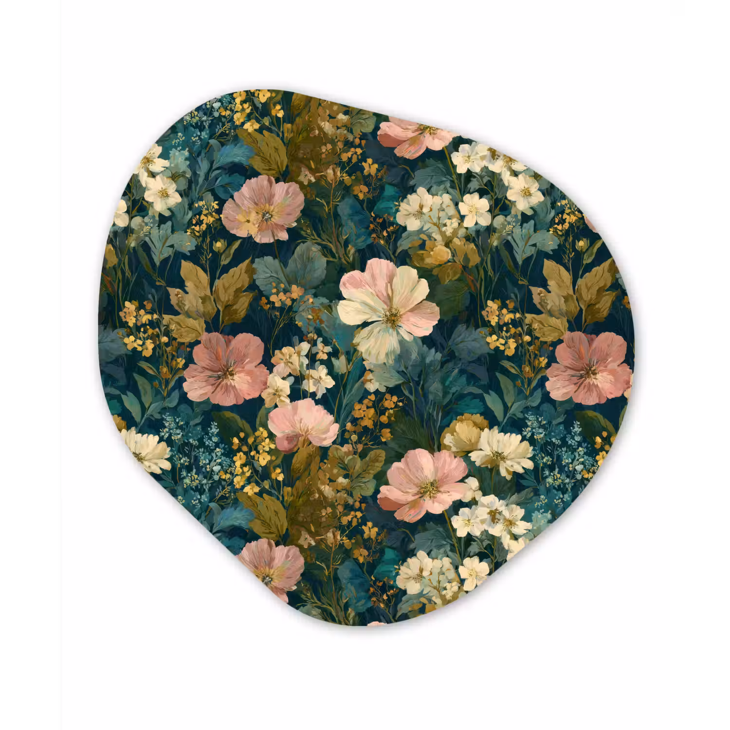 Wilde bloemen - Botanisch - Patroon - Roze - Romantisch Wandcirkel Organisch Forex 3mm klein 629 -3d