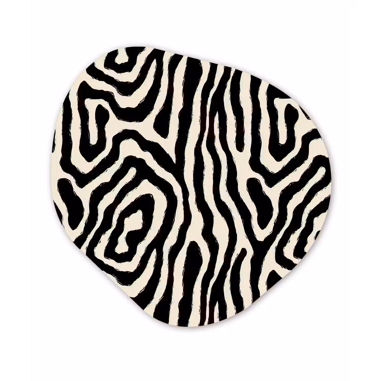 Zebra - Zwart - Abstract Wandcirkel Organisch Forex 3mm klein 629 -3d