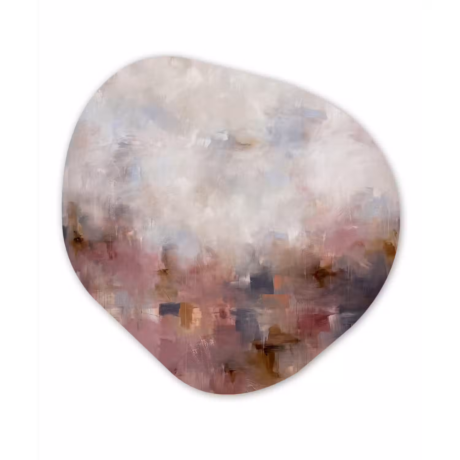 Abstract - Vloeiend - Kunst - Modern - Beige Wandcirkel Organisch Forex 3mm klein -3d