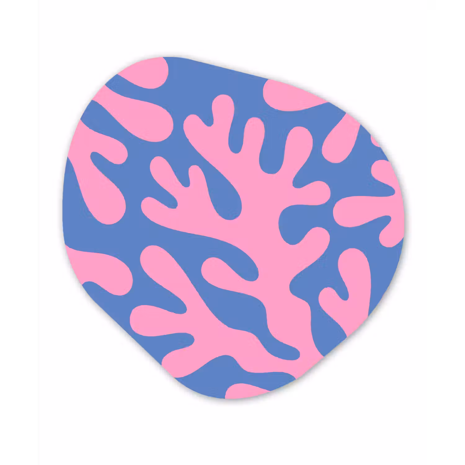 Abstract - Vormen - Roze - Blauw Wandcirkel Organisch Forex 3mm klein -3d