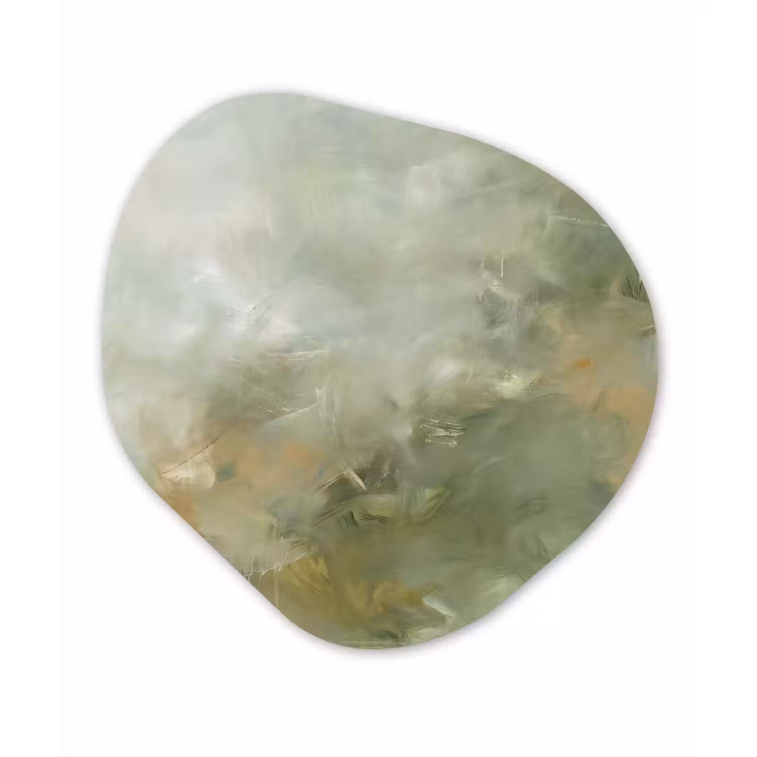 Abstract - Groen - Beige - Modern - Kunst Wandcirkel Organisch Forex 3mm klein -3d