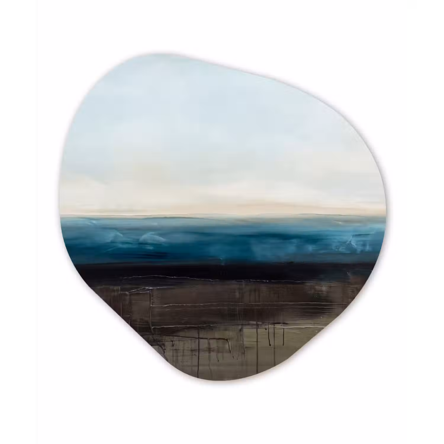Abstract - Landschap - Horizon - Blauw - Modern Wandcirkel Organisch Forex 3mm klein -3d