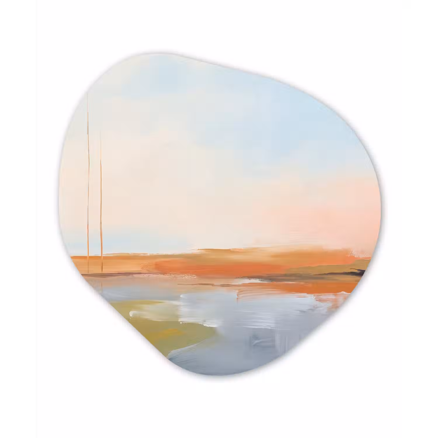 Abstract - Landschap - Horizon - Modern - Kleurrijk Wandcirkel Organisch Forex 3mm klein -3d