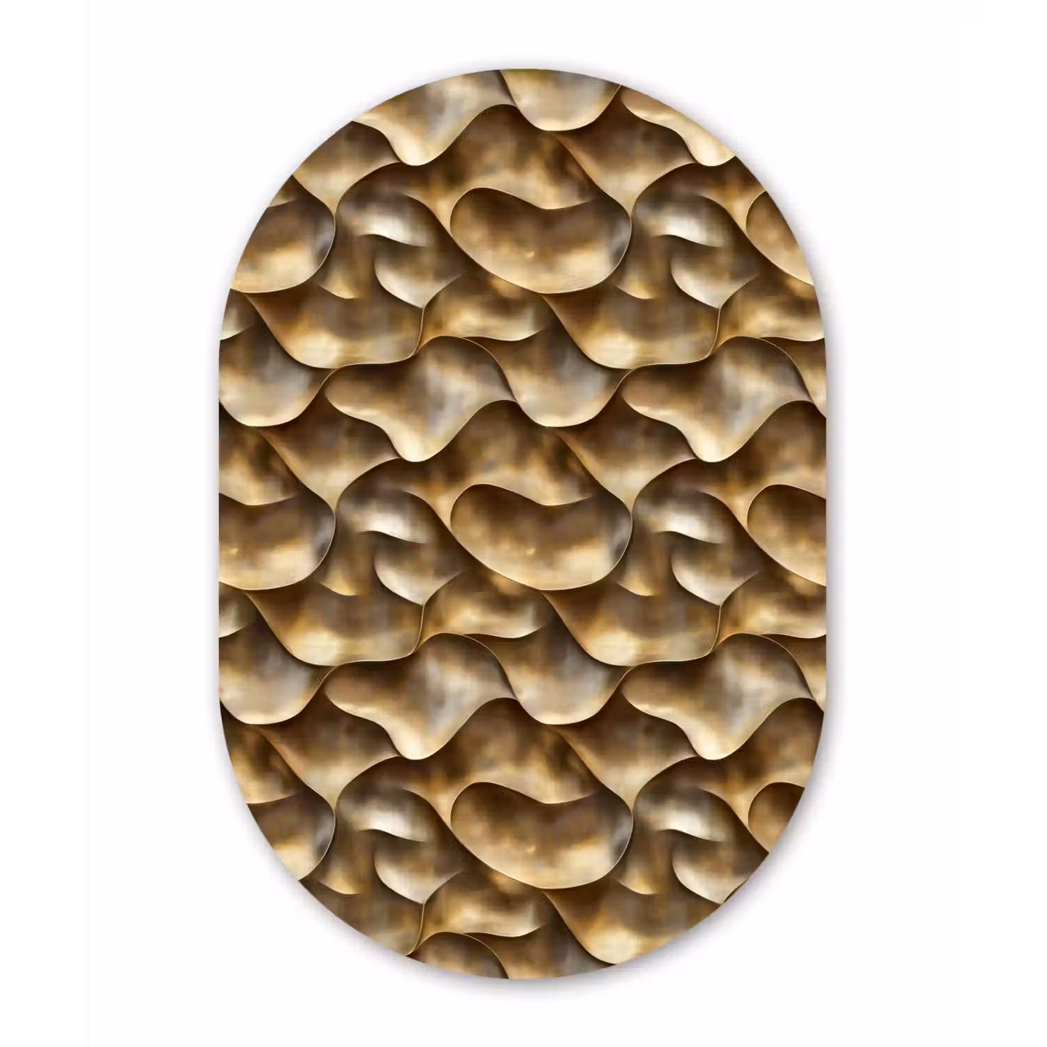 Abstract - Antiek - Goud Wandcirkel Ovaal Forex klein 630 -3d