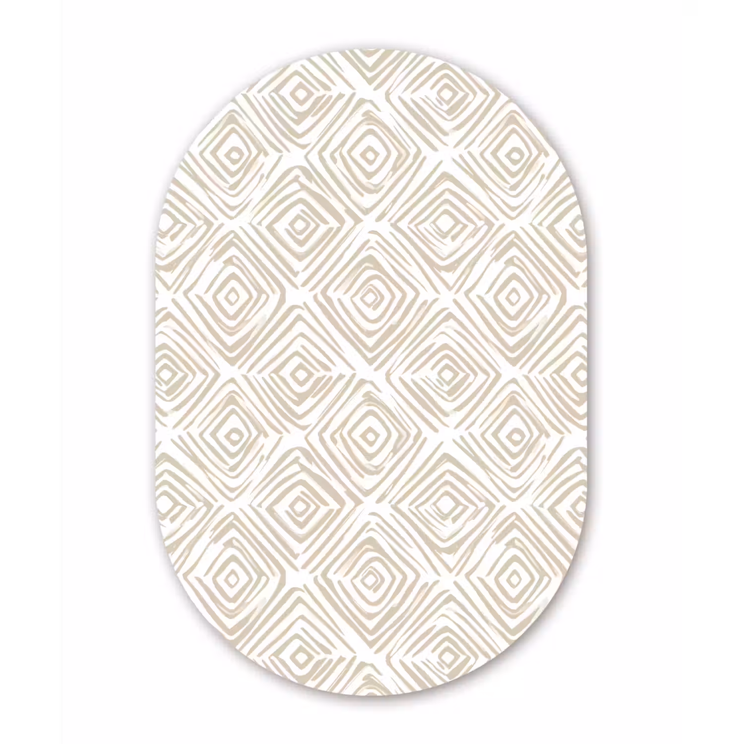 Abstract - Ruit - Beige Wandcirkel Ovaal Forex klein 630 -3d