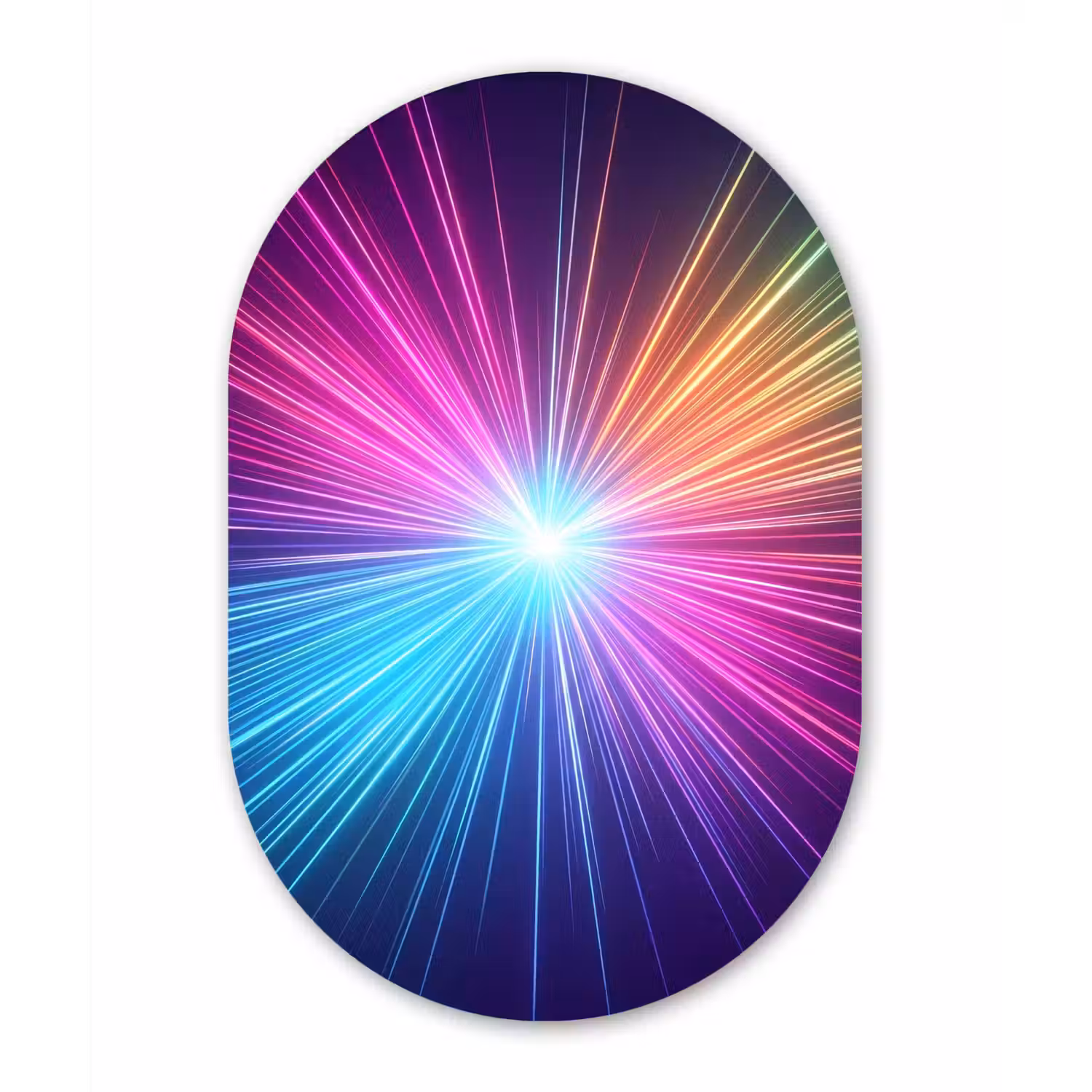 Abstract - Light - Burst - Modern - Colorful Wandcirkel Ovaal Forex klein -3d