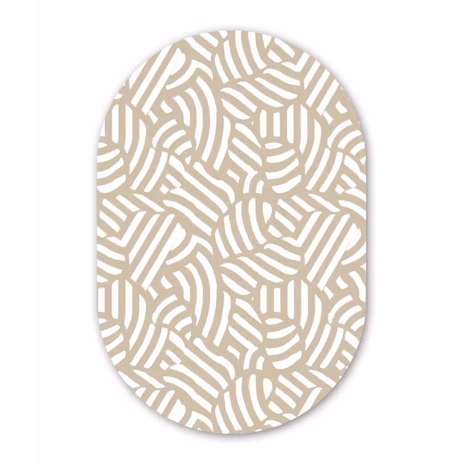 Abstract - Modern - Beige Wandcirkel Ovaal Forex klein 630 -3d